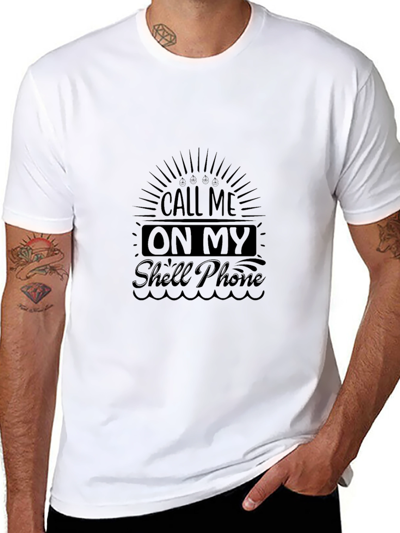 Call Me On My Shell Phone Graphic T-Shirt