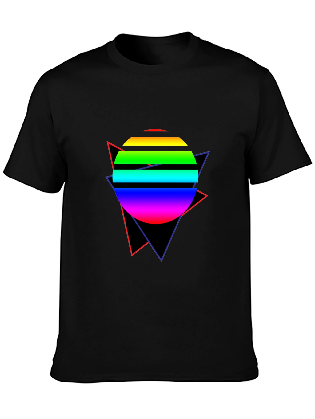 Retro Rainbow Circle T-Shirt - 80s Design