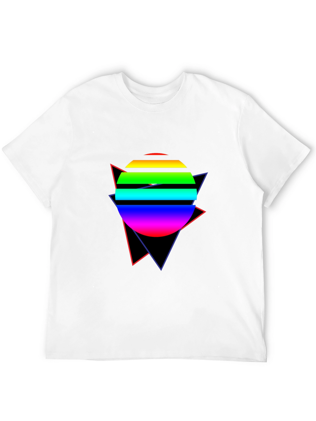 Retro Rainbow Circle T-Shirt - 80s Design