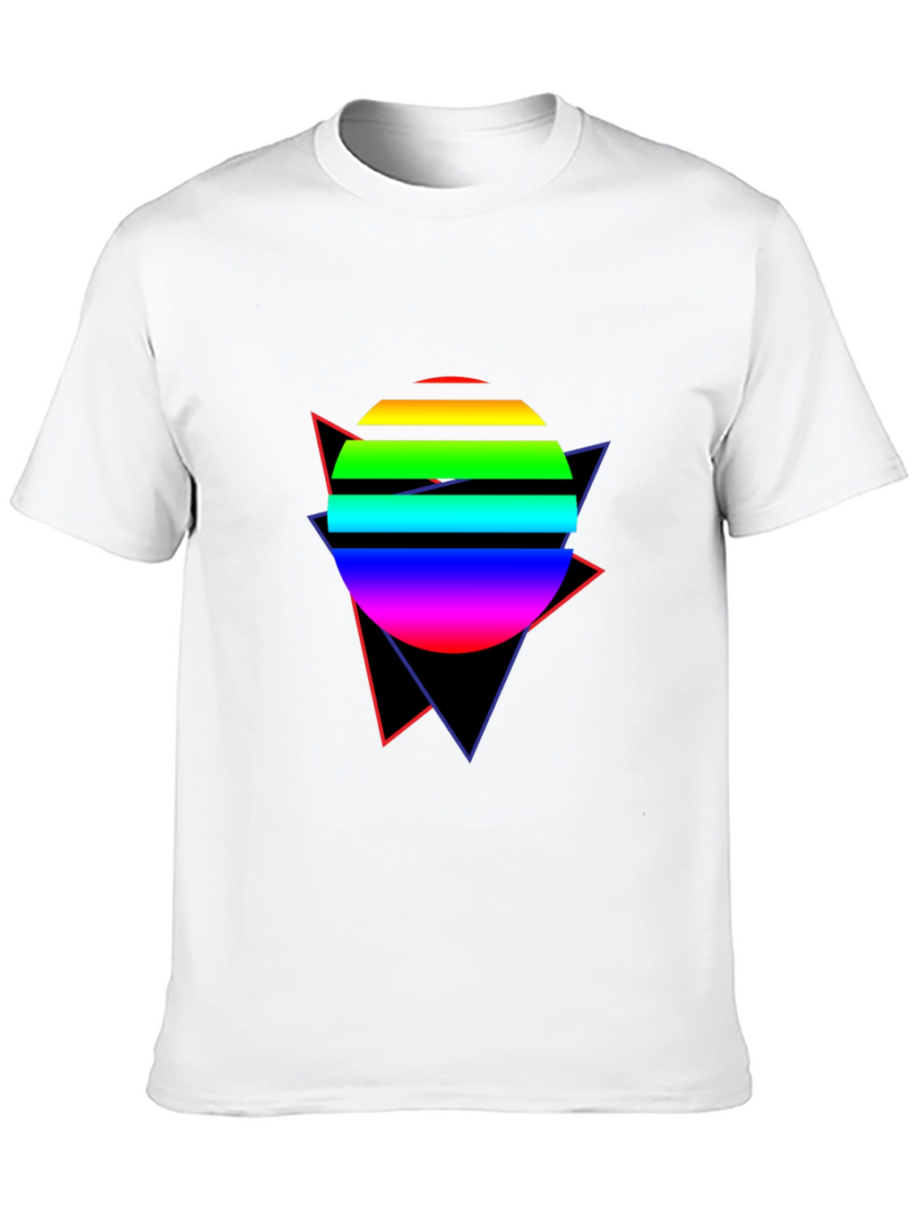 Retro Rainbow Circle T-Shirt - 80s Design