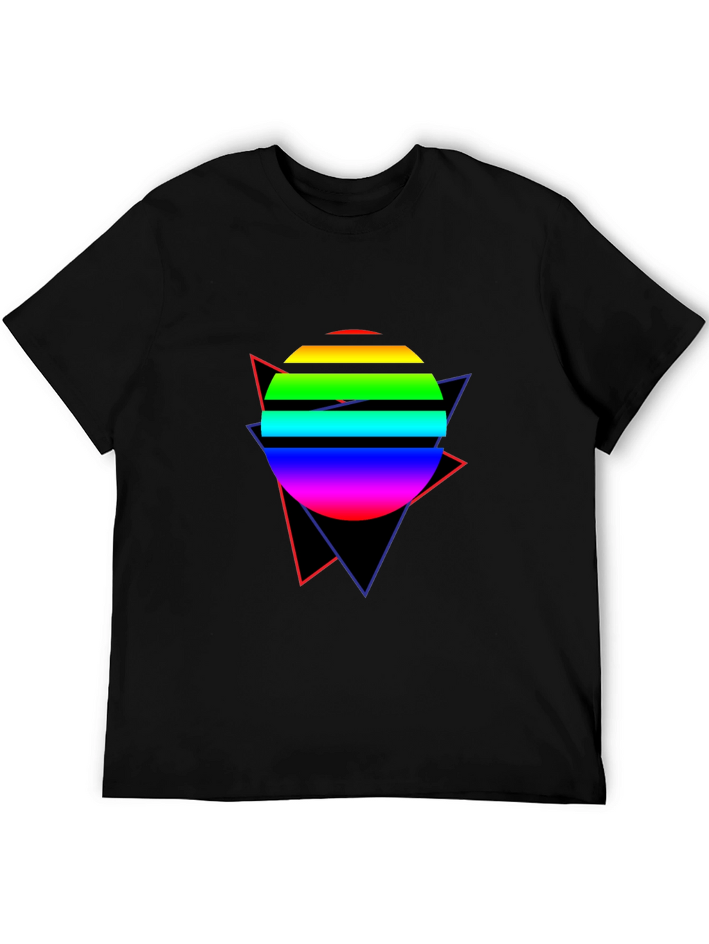 Retro Rainbow Circle T-Shirt - 80s Design