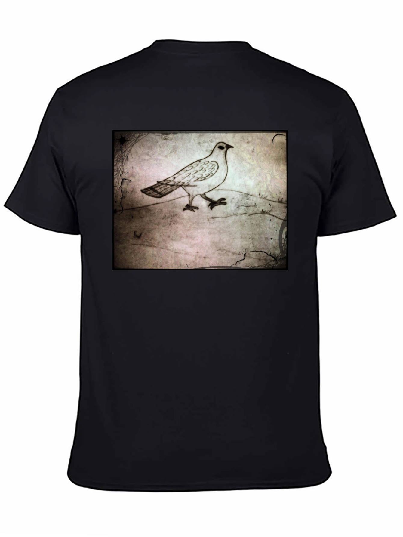 Vintage Dove Graphic T-Shirt - Black