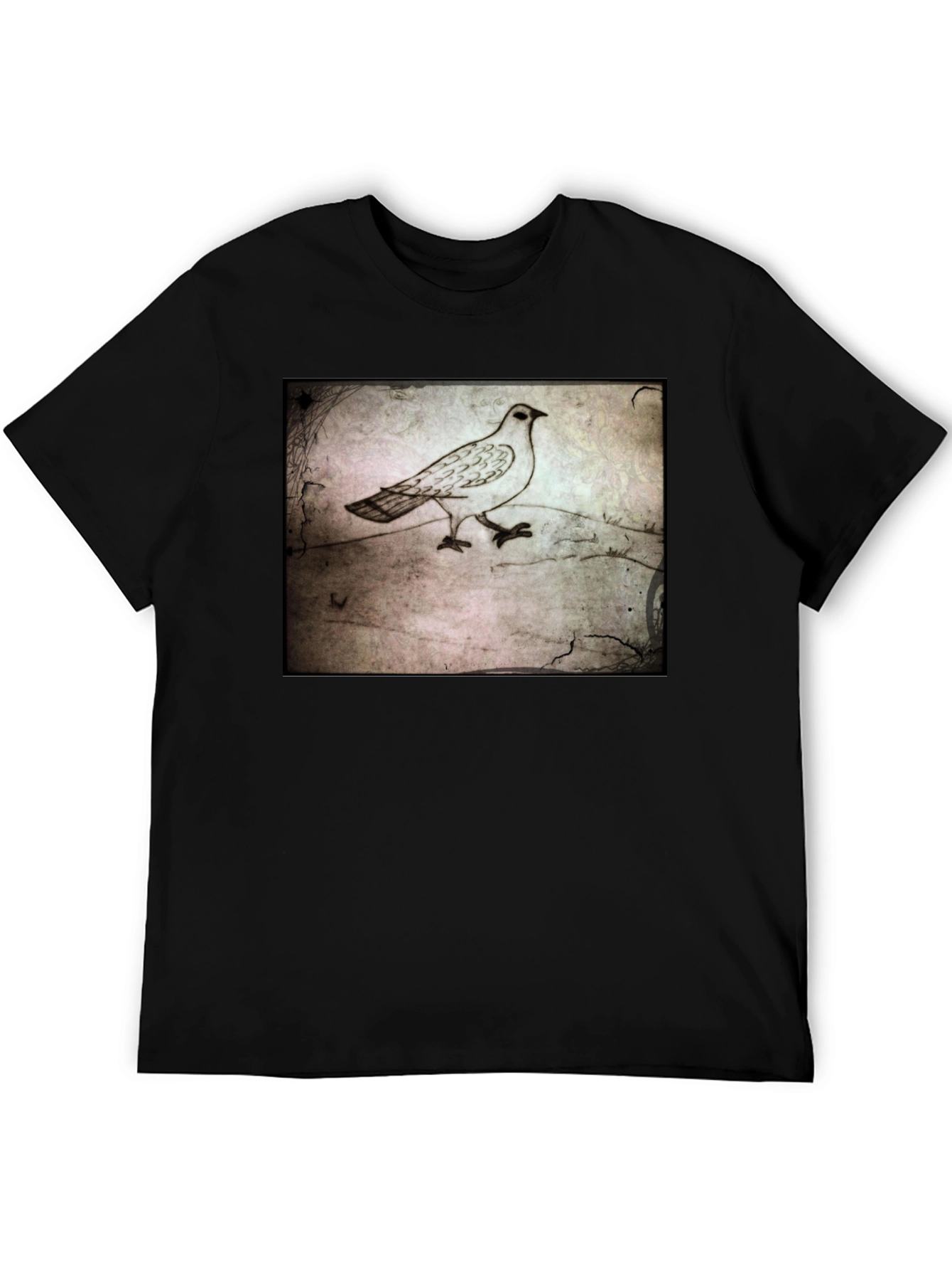 Vintage Dove Graphic T-Shirt - Black