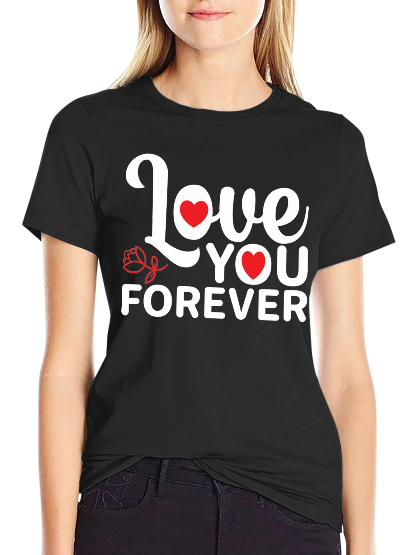 Love You Forever Graphic Tee - Black