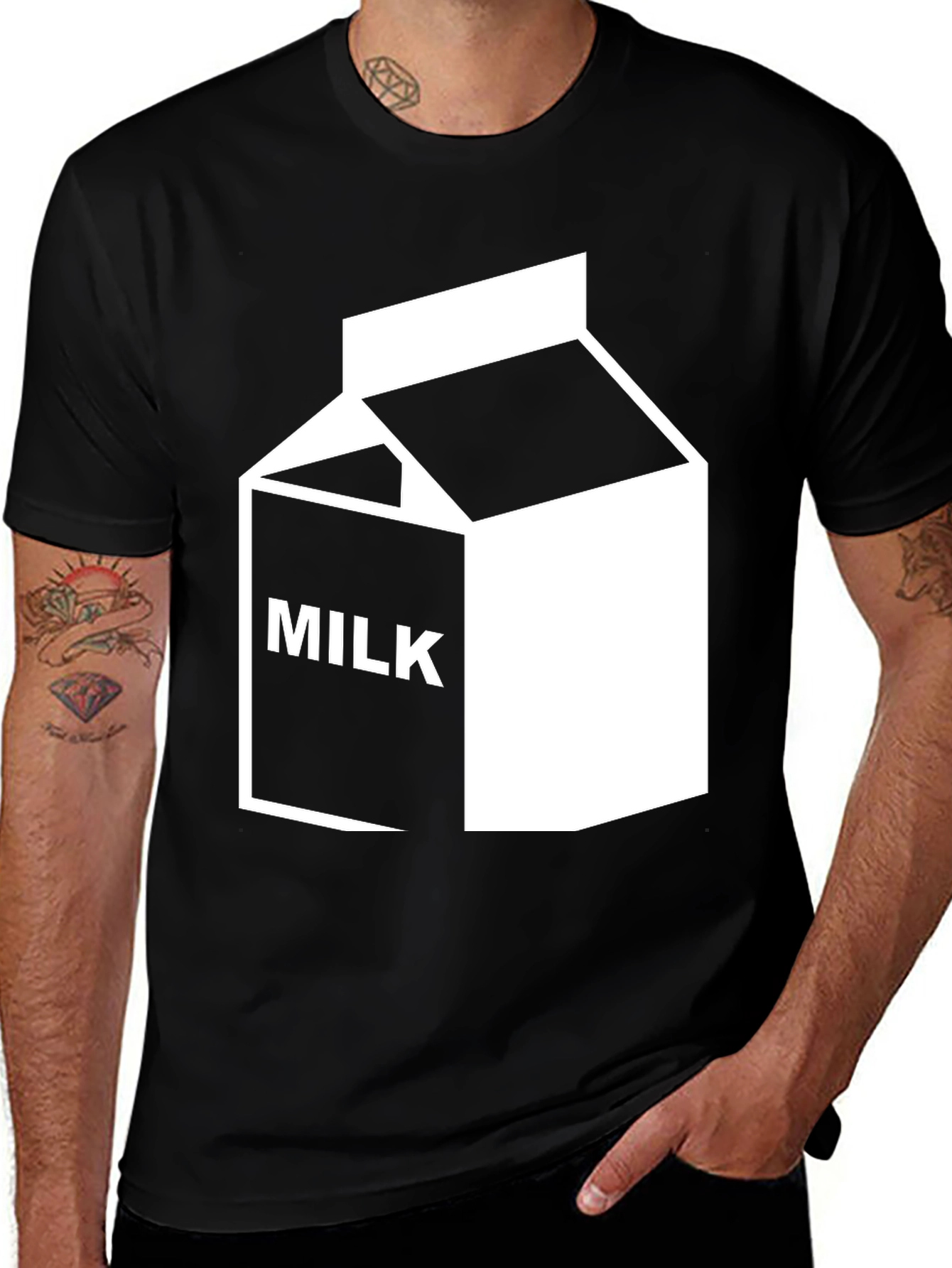 Black Milk Graphic Tee - Cool Cartoon Shirt