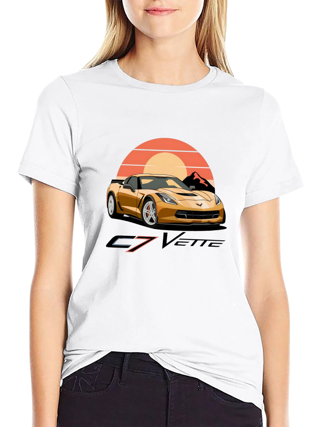 C7 Vette Graphic T-Shirt - Retro Car Design