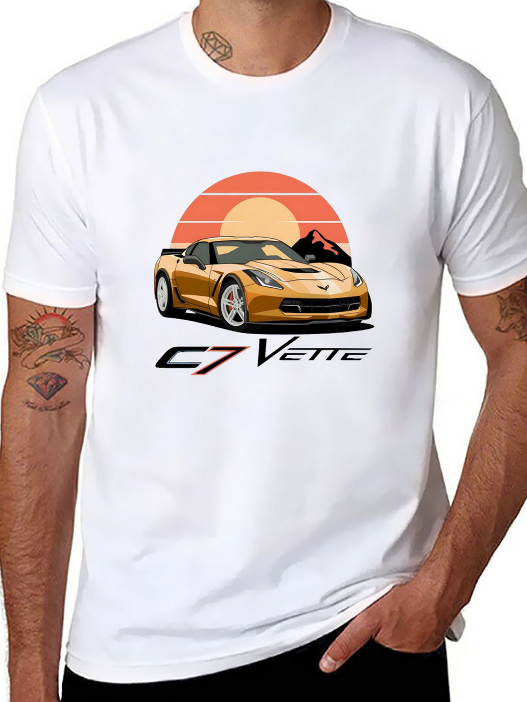 C7 Vette Graphic T-Shirt - Retro Car Design
