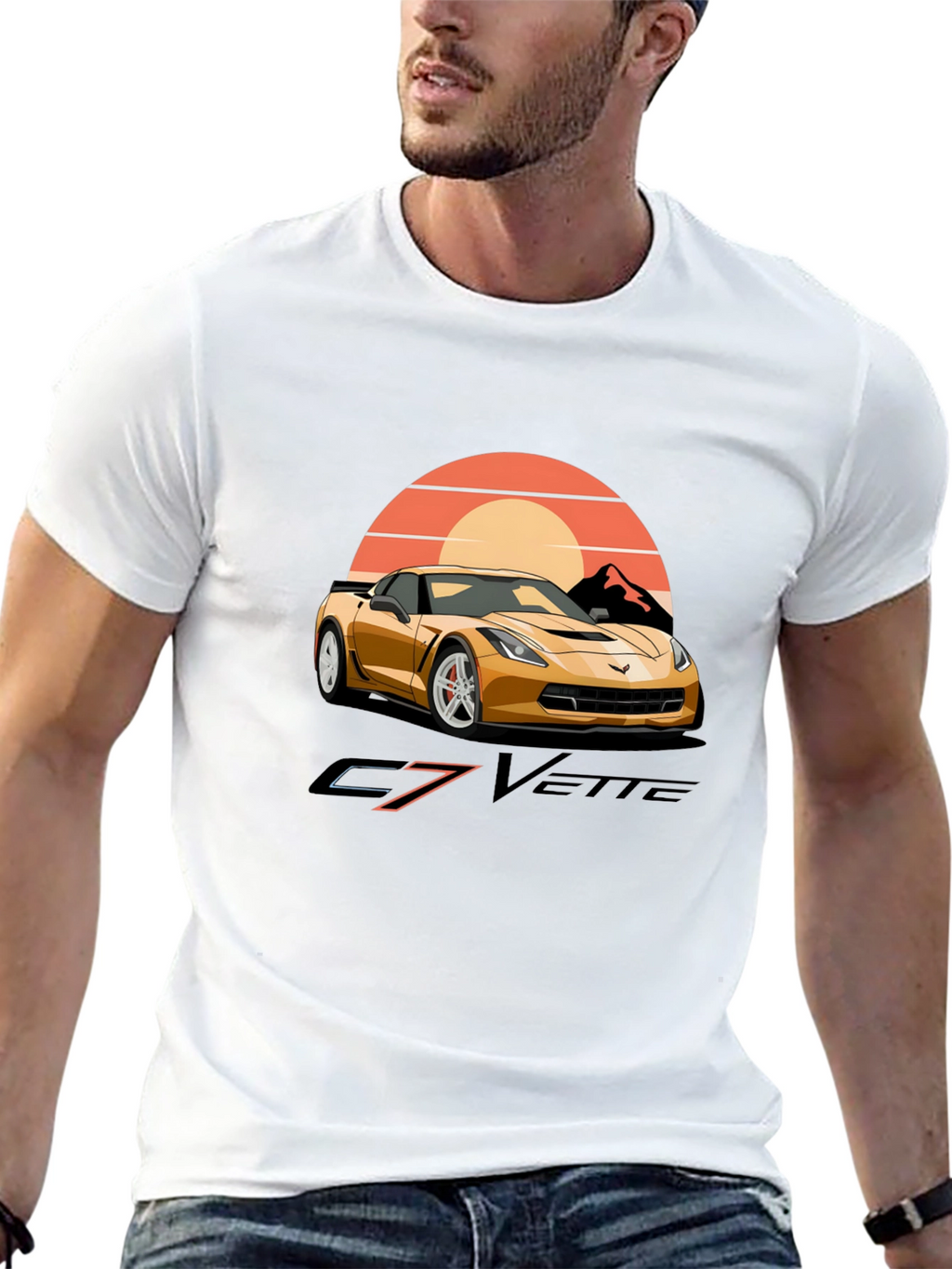 C7 Vette Graphic T-Shirt - Retro Car Design