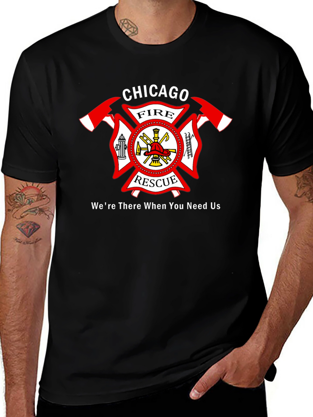 Chicago Fire Rescue Black T-Shirt