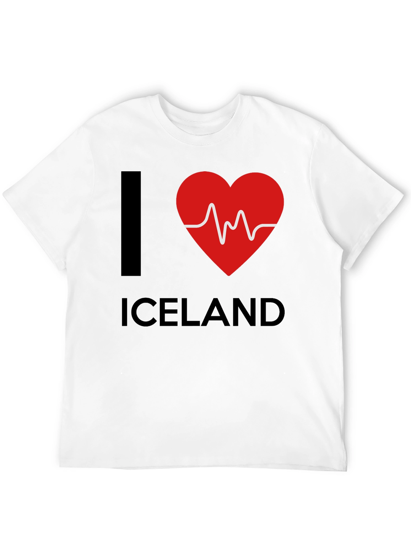 I Love Iceland T-Shirt - Heartbeat Design