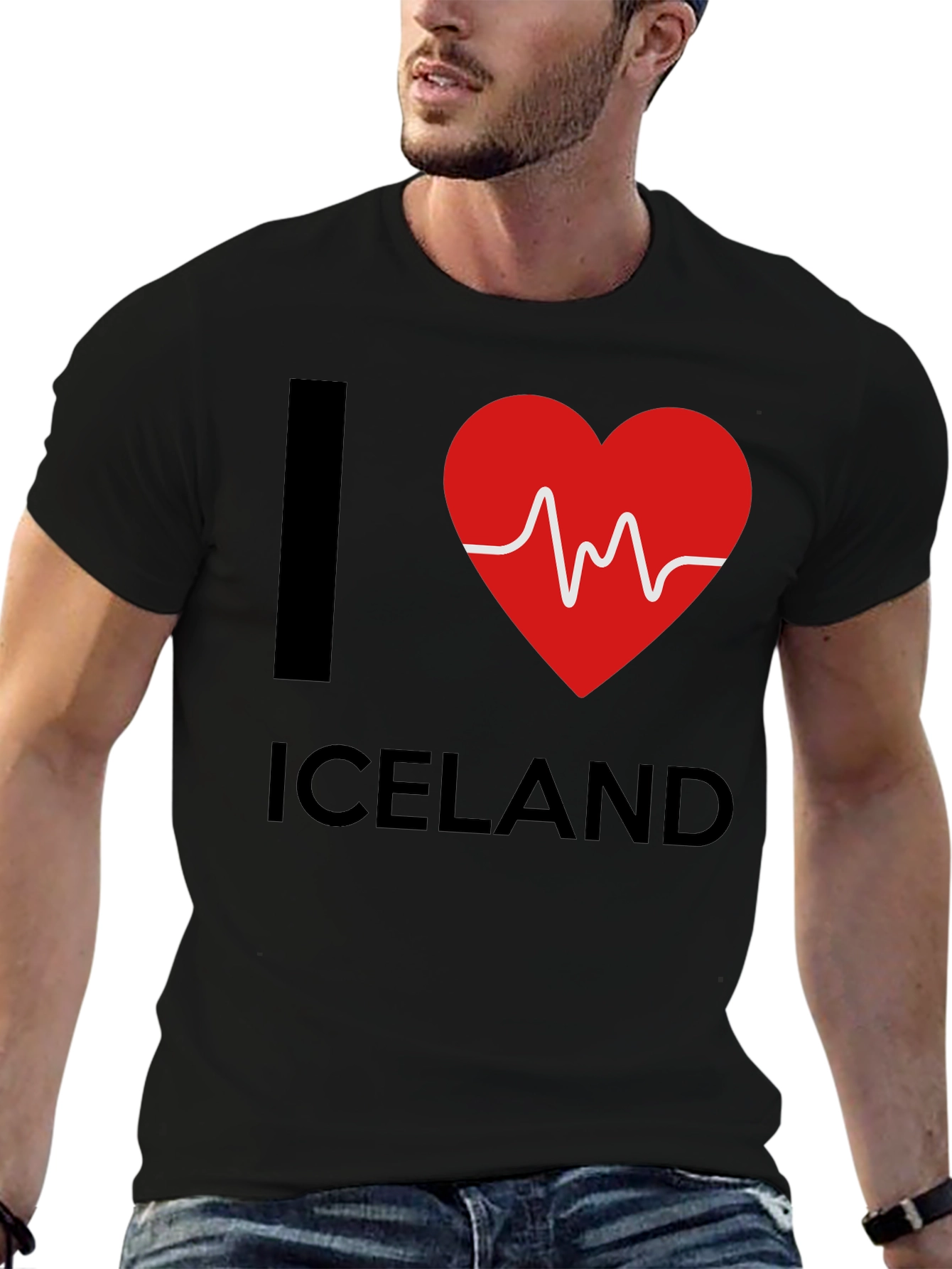 I Love Iceland T-Shirt - Heartbeat Design