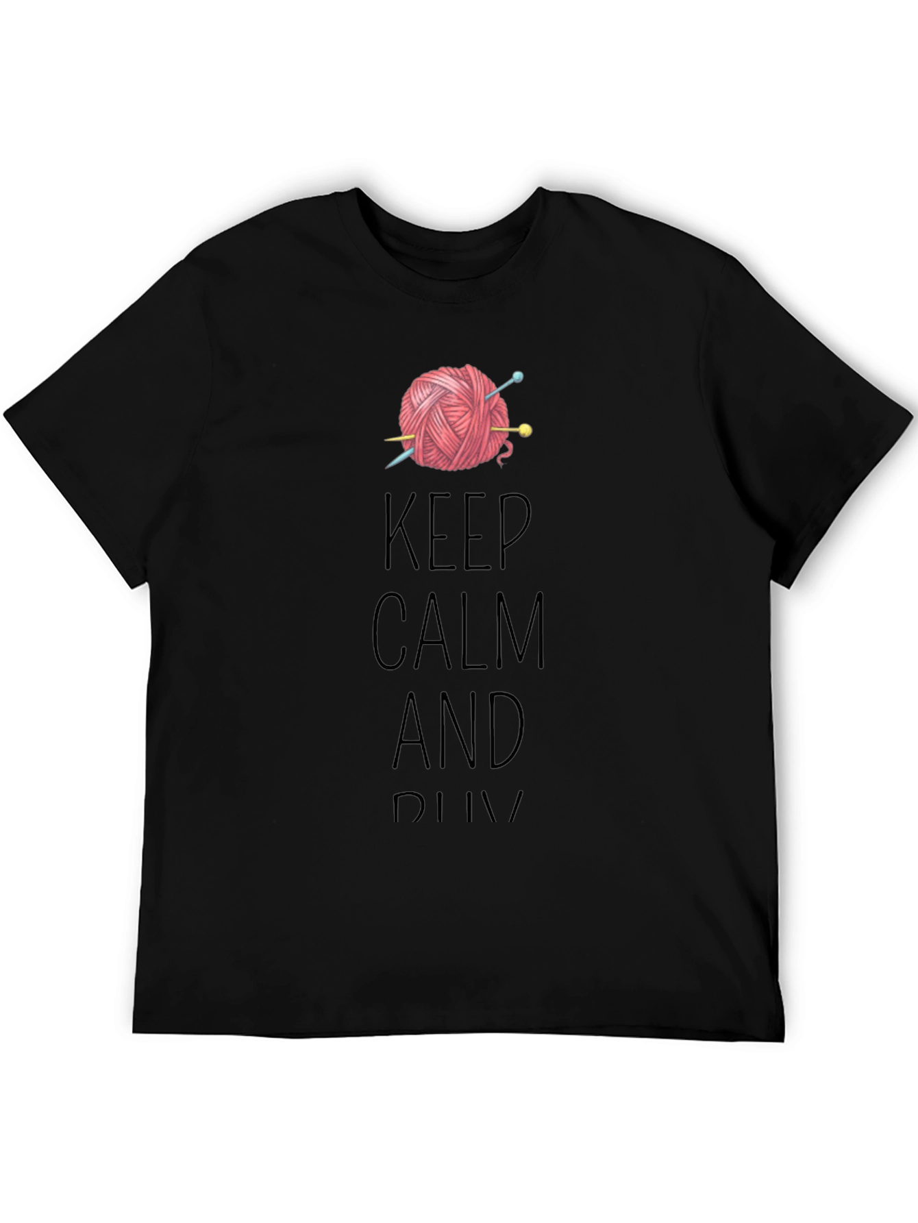 Keep Calm & Knit T-Shirt - Yarn & Needles Graphic Tee