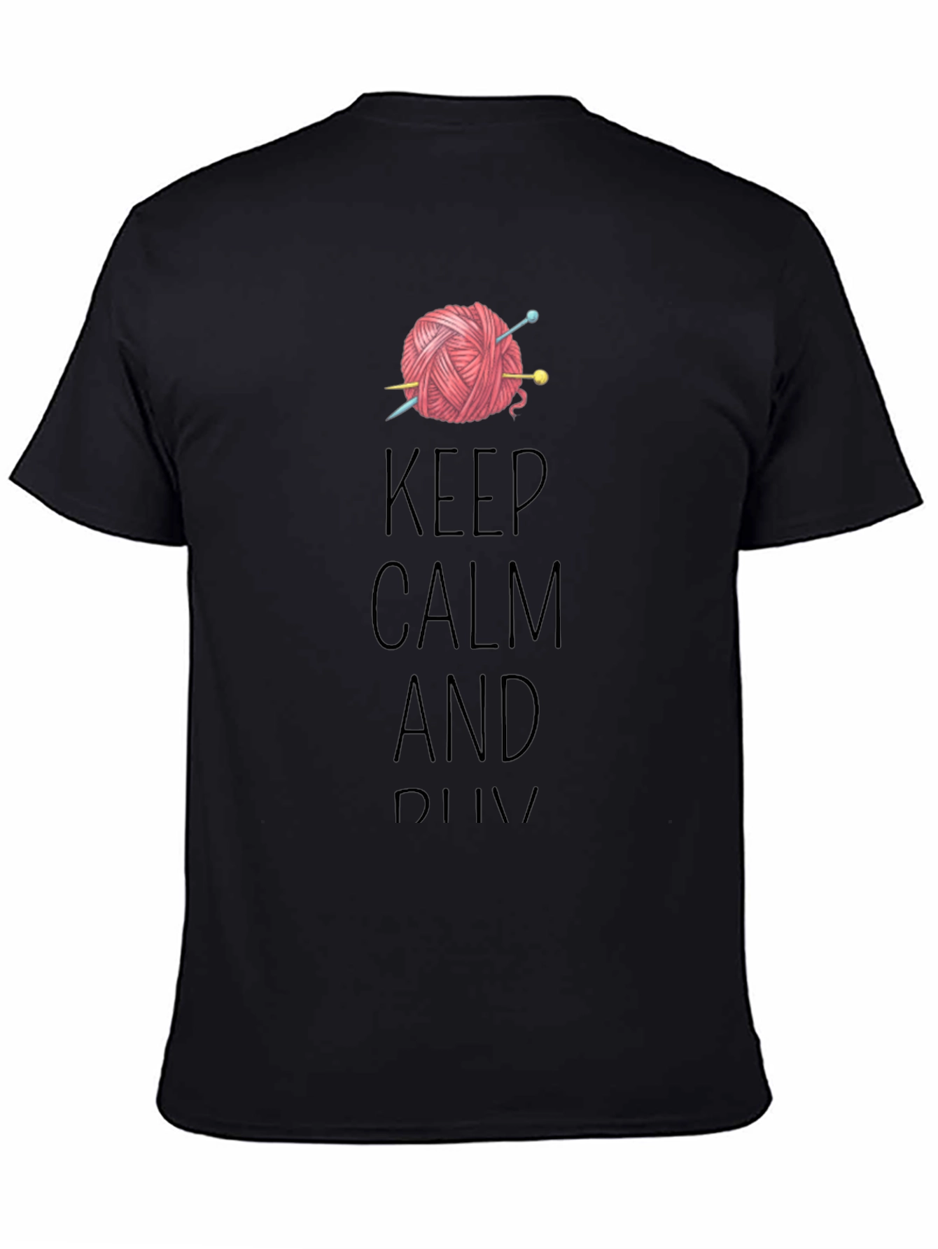 Keep Calm & Knit T-Shirt - Yarn & Needles Graphic Tee