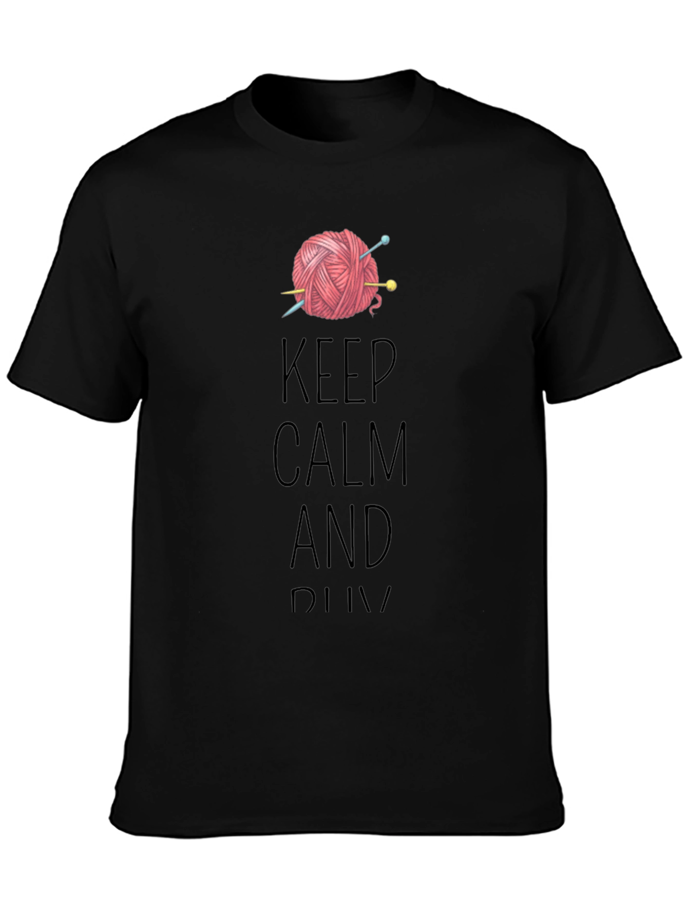 Keep Calm & Knit T-Shirt - Yarn & Needles Graphic Tee