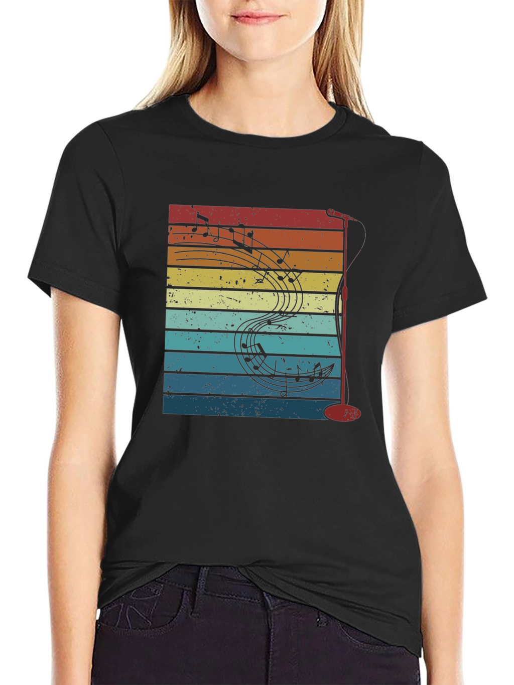 Retro Music Notes Graphic Tee