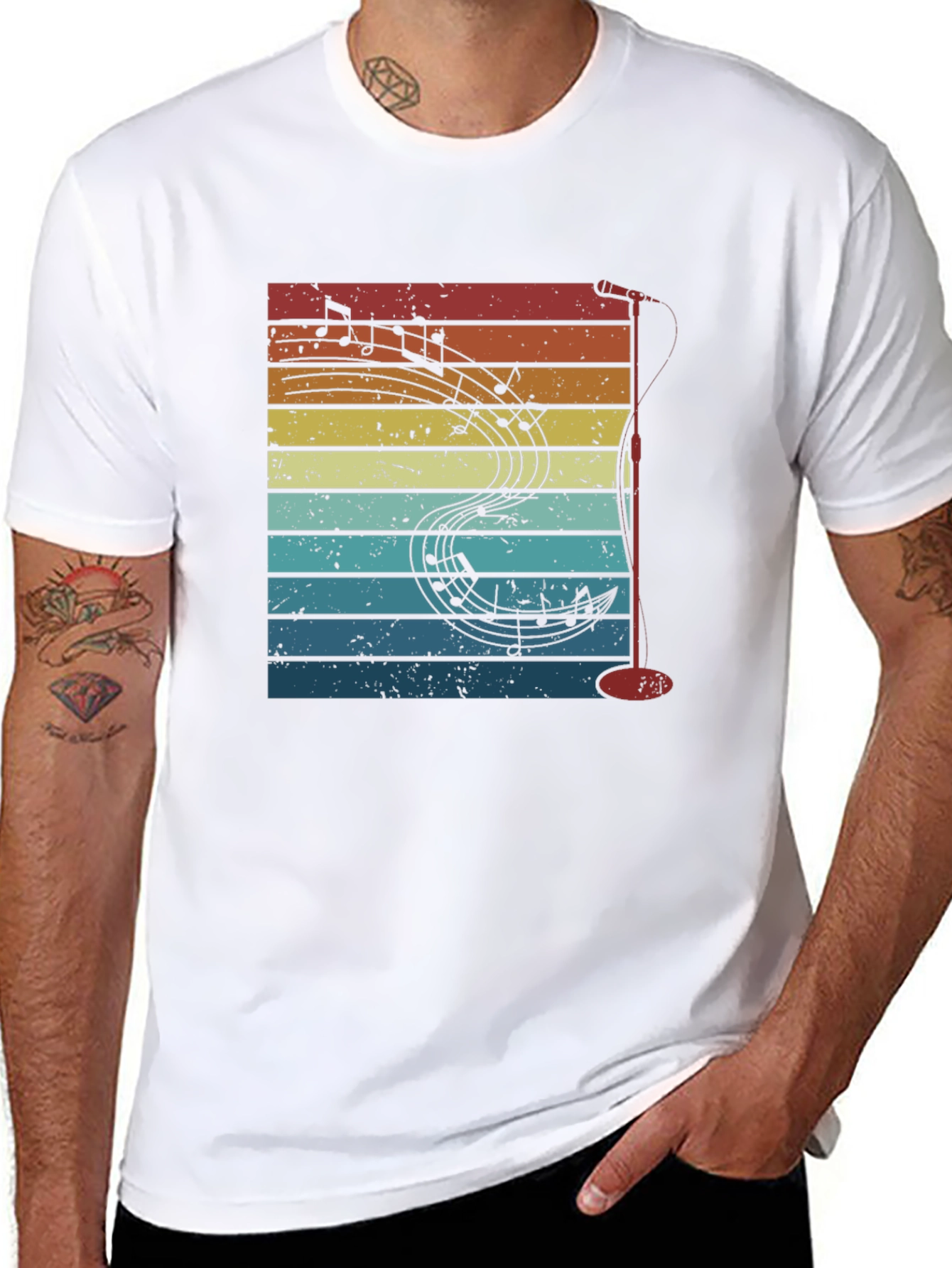 Retro Music Notes Graphic Tee