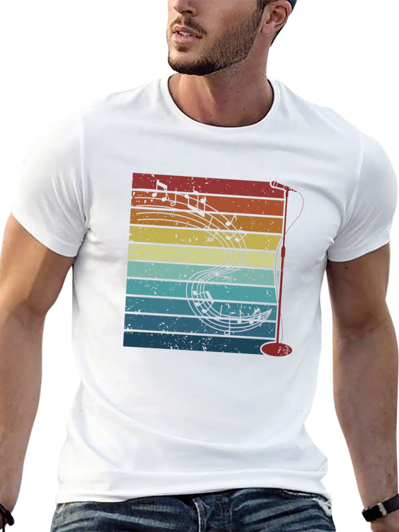 Retro Music Notes Graphic Tee