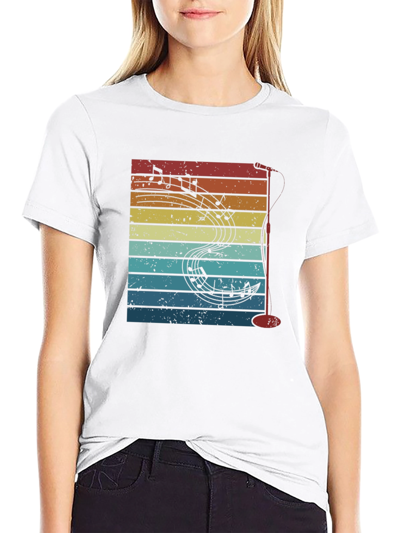 Retro Music Notes Graphic Tee