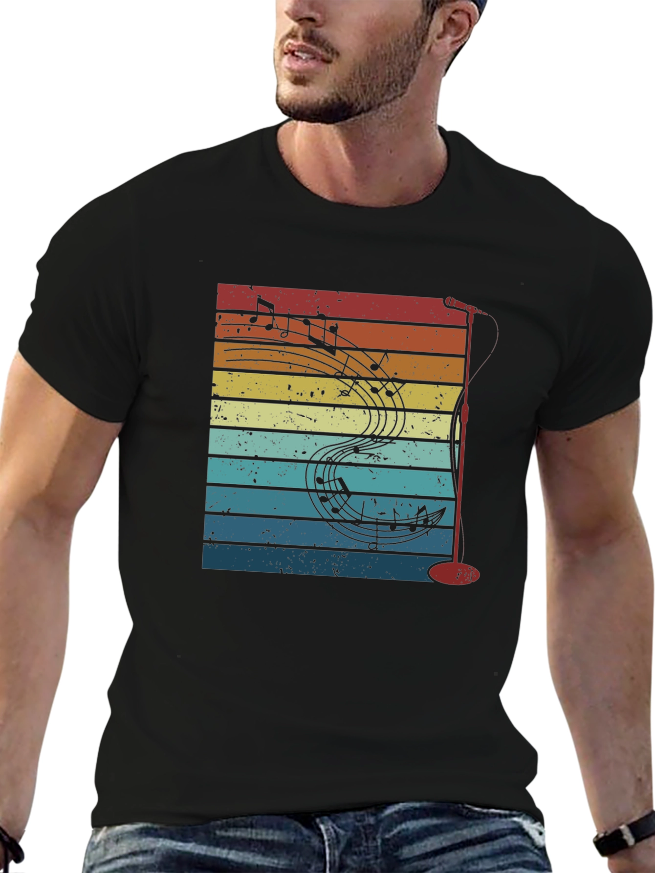 Retro Music Notes Graphic Tee