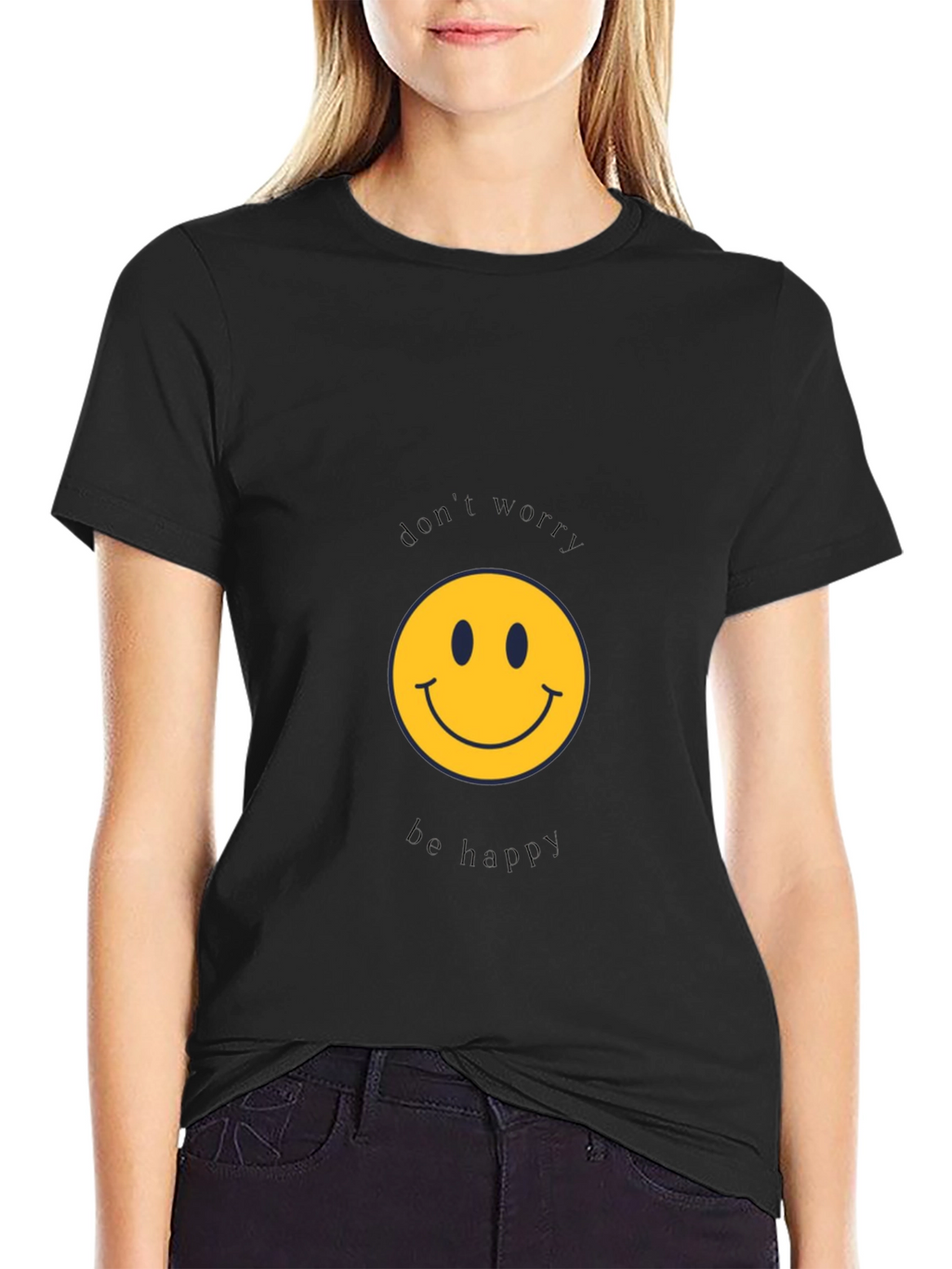 Dont Worry Be Happy Black T-Shirt