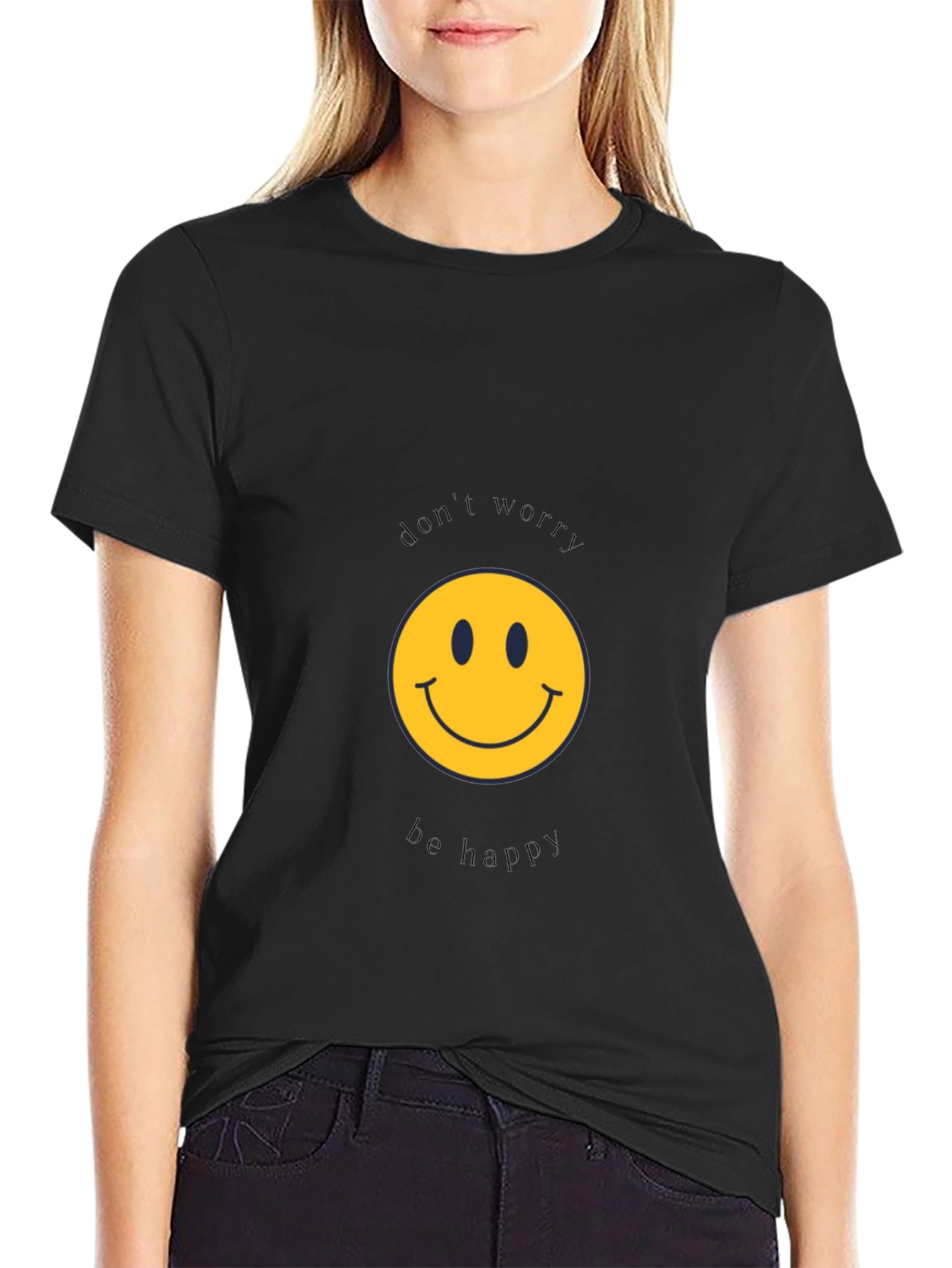 Dont Worry Be Happy Black T-Shirt