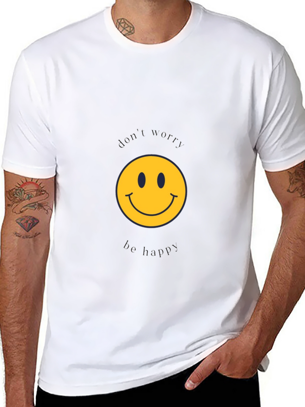 Dont Worry Be Happy Black T-Shirt