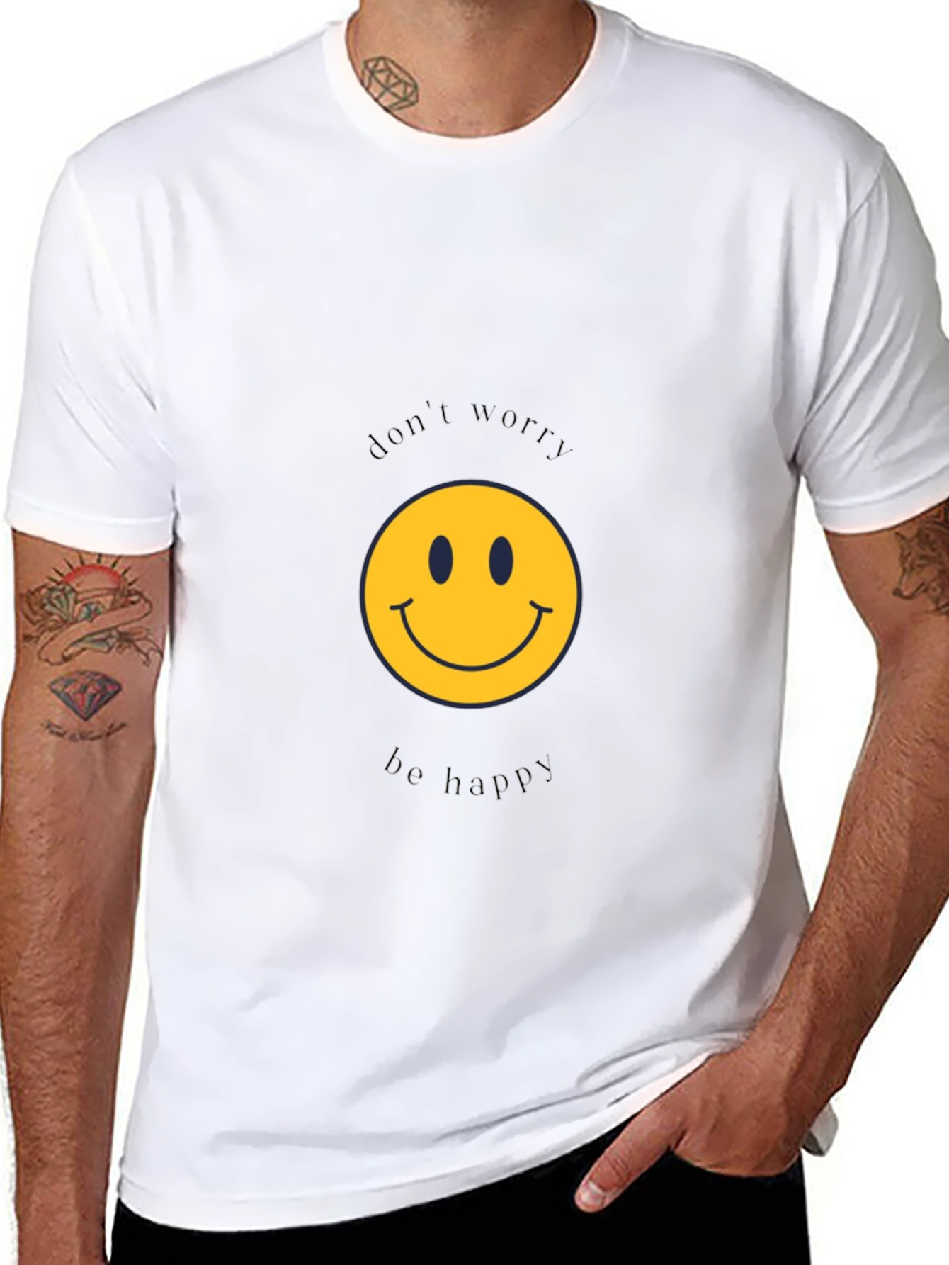 Dont Worry Be Happy Black T-Shirt