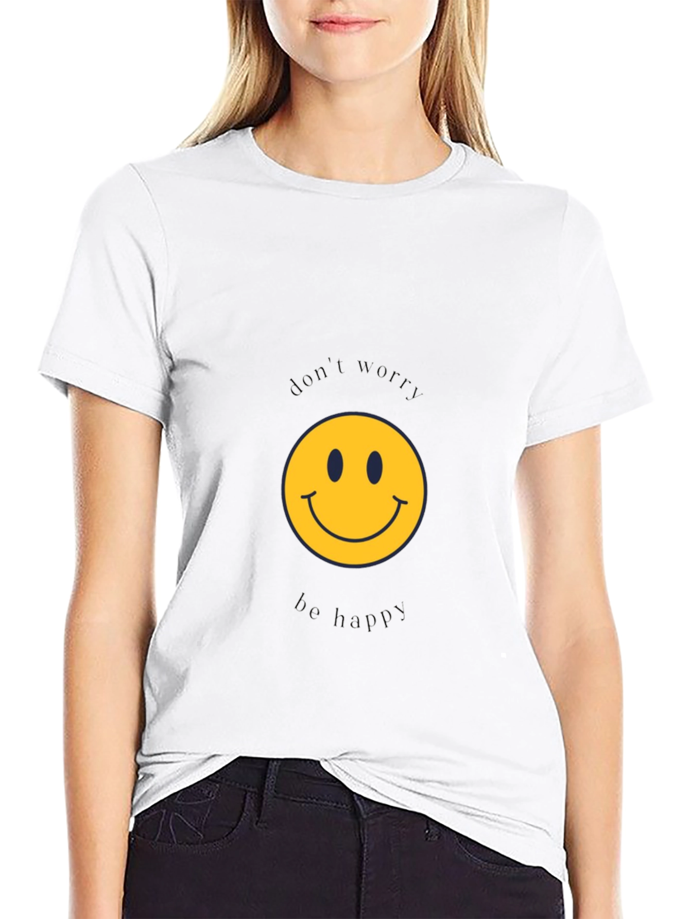 Dont Worry Be Happy Black T-Shirt