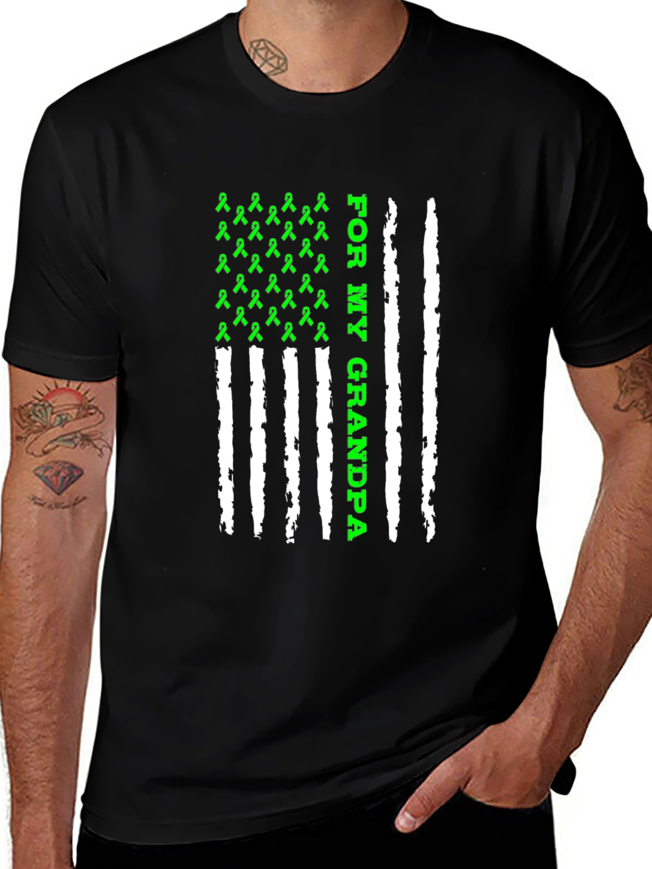 For My Grandpa Awareness Ribbon Graphic Tee