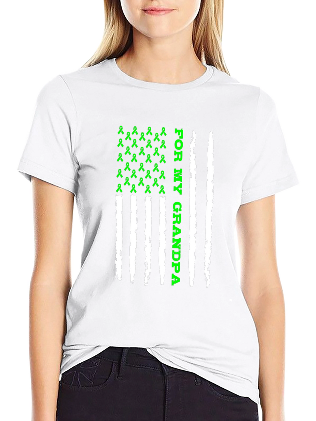 For My Grandpa Awareness Ribbon Graphic Tee