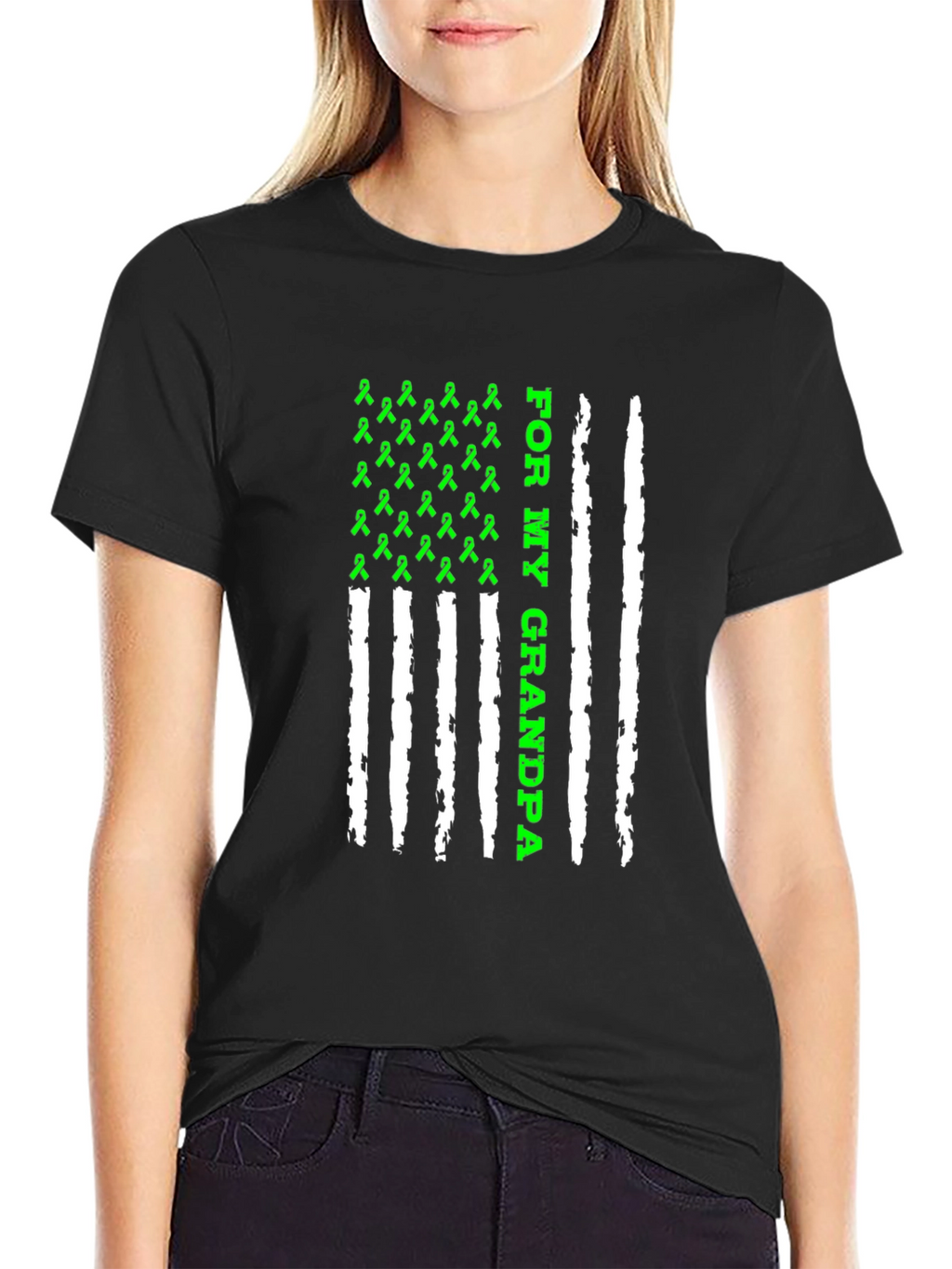 For My Grandpa Awareness Ribbon Graphic Tee