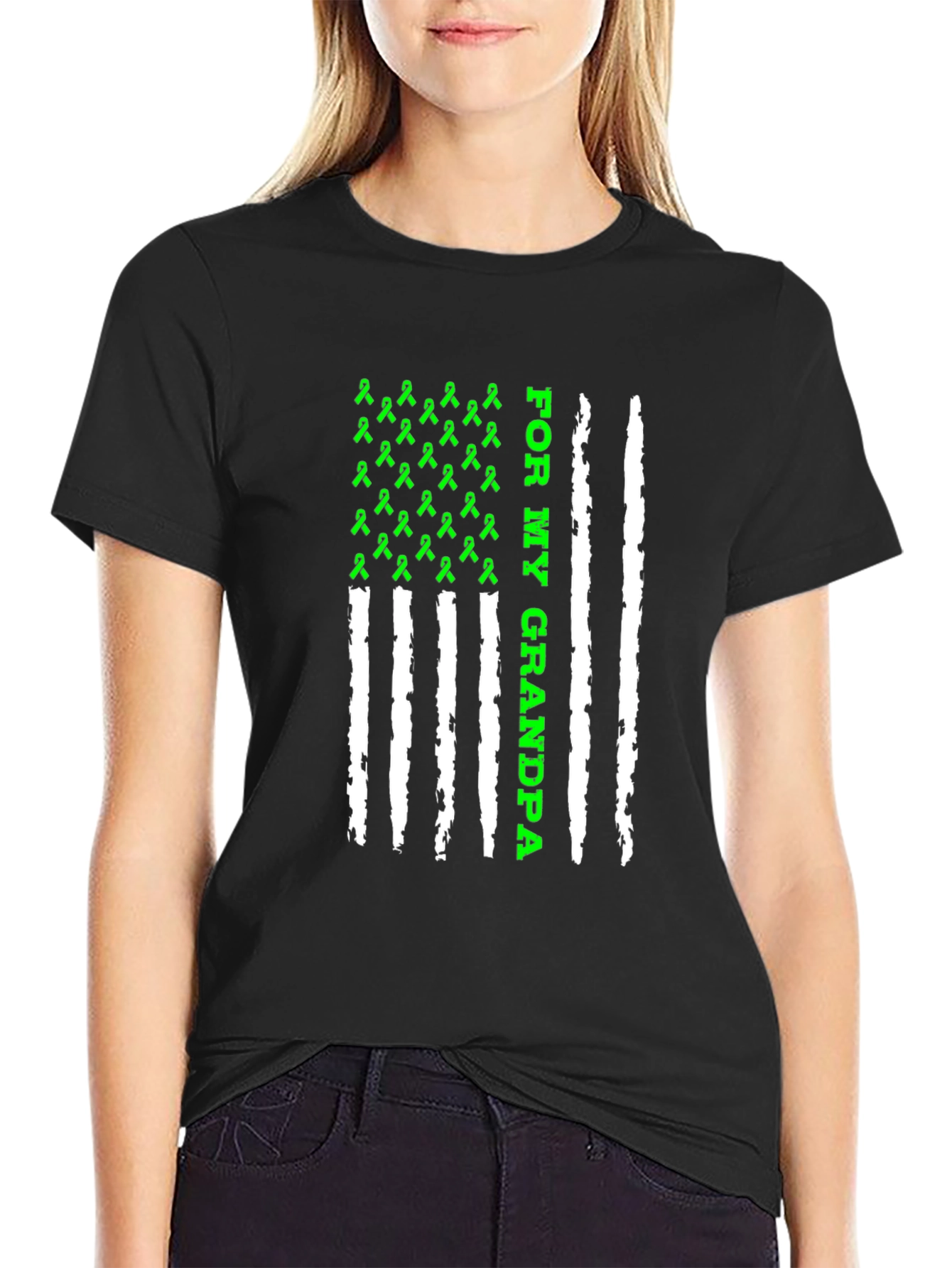 For My Grandpa Awareness Ribbon Graphic Tee