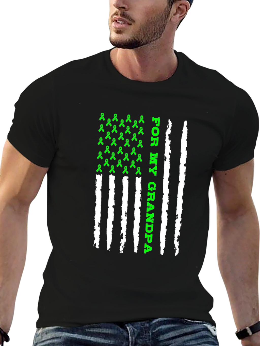 For My Grandpa Awareness Ribbon Graphic Tee