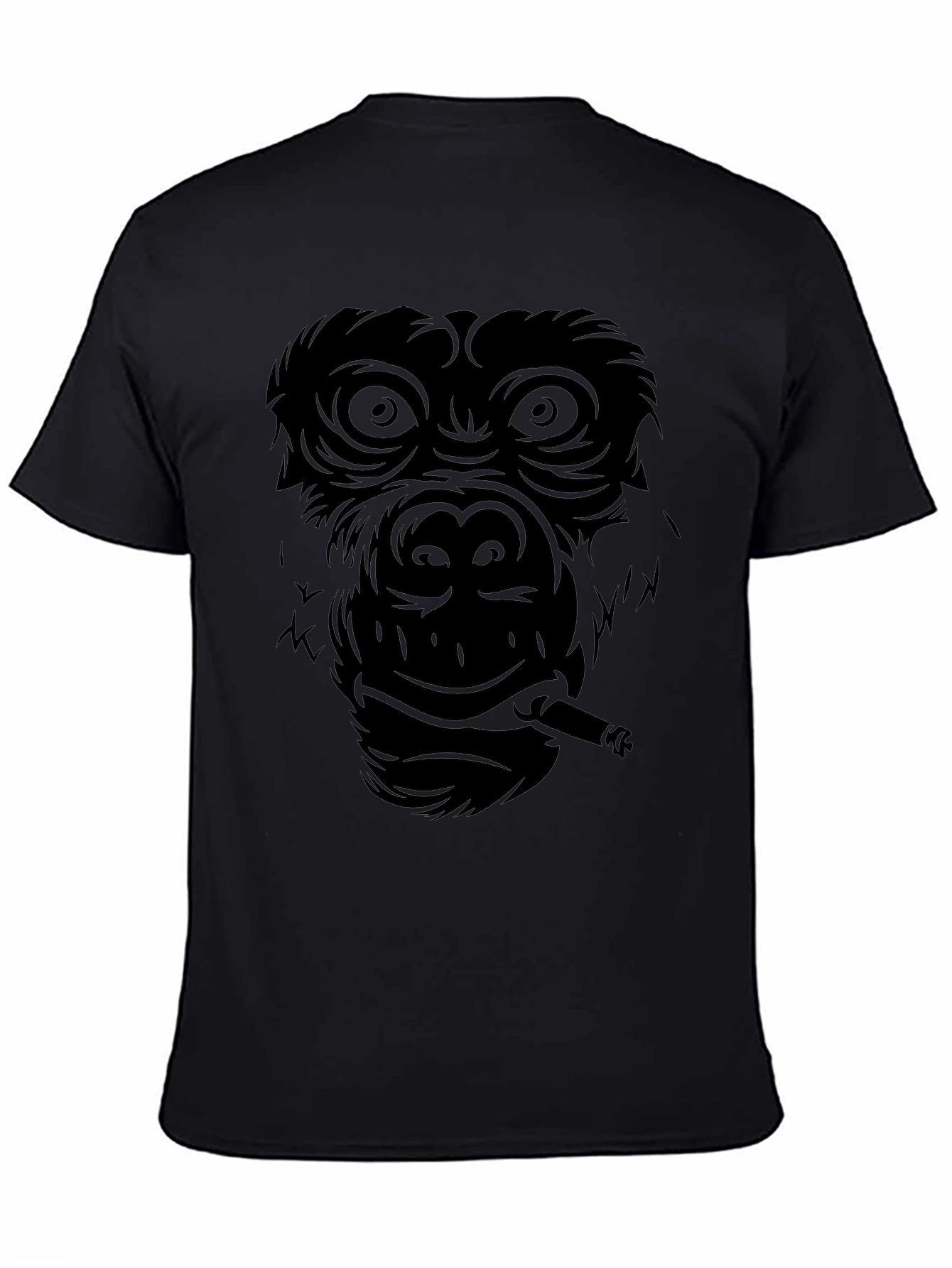Smoking Gorilla Graphic Tee - Cool Black T-Shirt