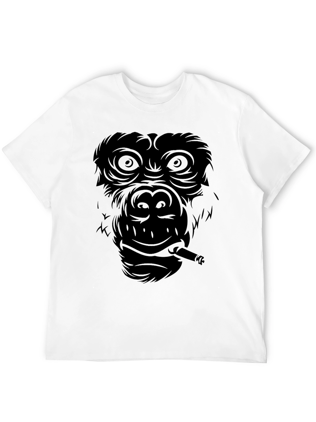 Smoking Gorilla Graphic Tee - Cool Black T-Shirt