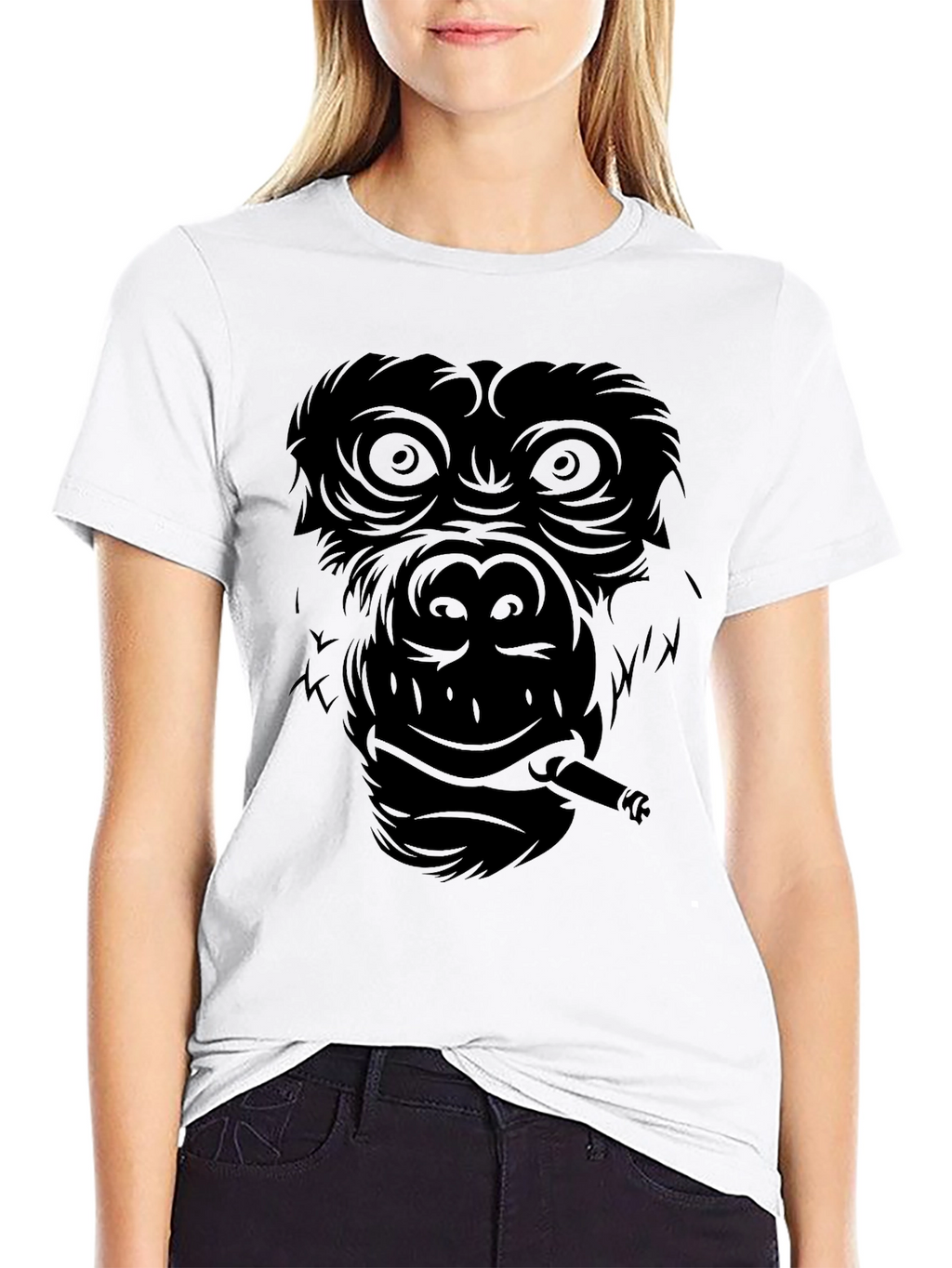 Smoking Gorilla Graphic Tee - Cool Black T-Shirt