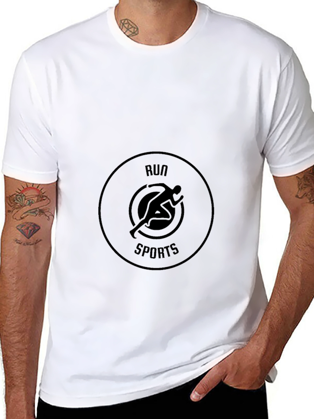 Run Sports Graphic T-Shirt - Black