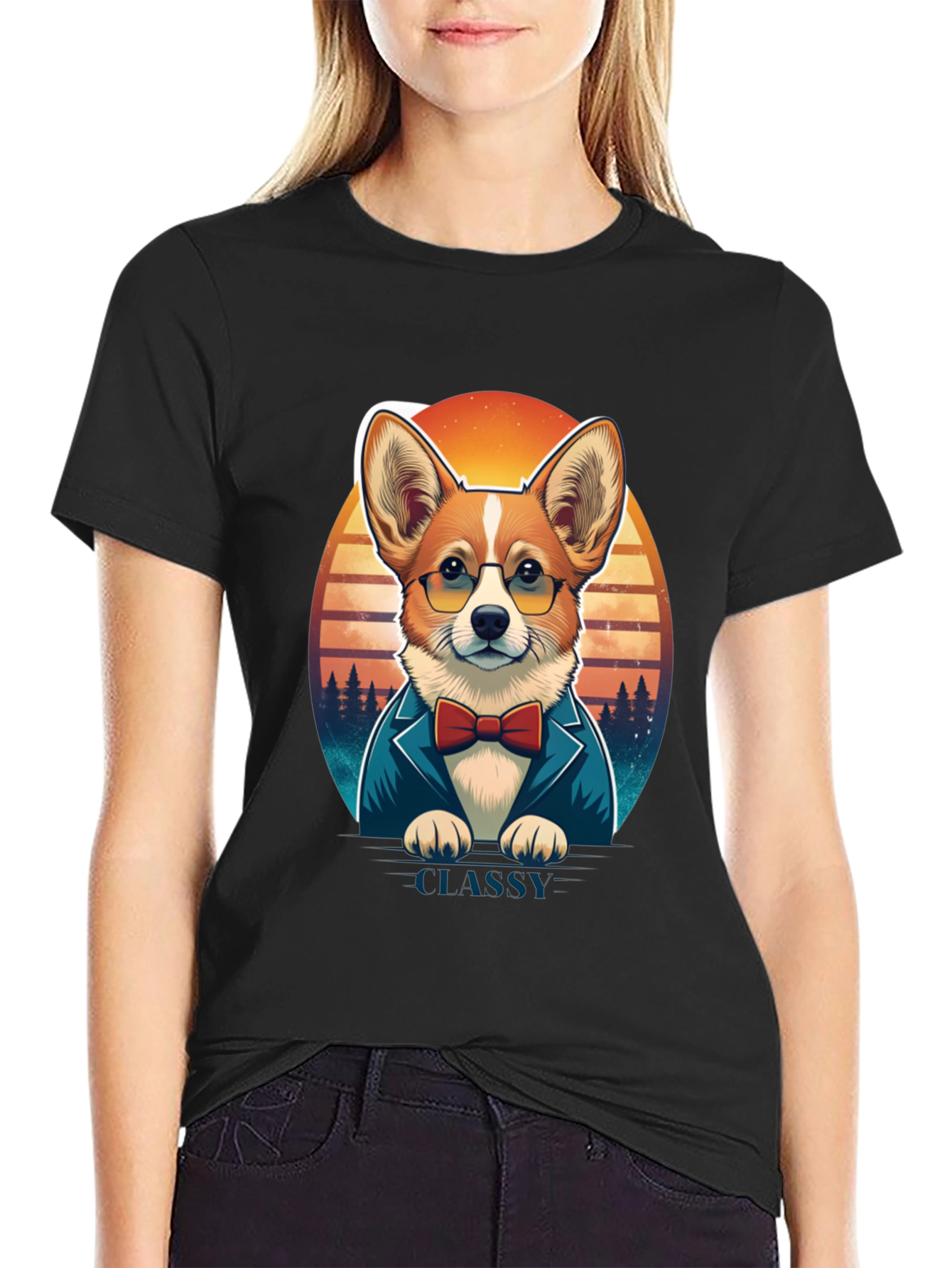 Classy Corgi T-Shirt: Gentleman Dog Design