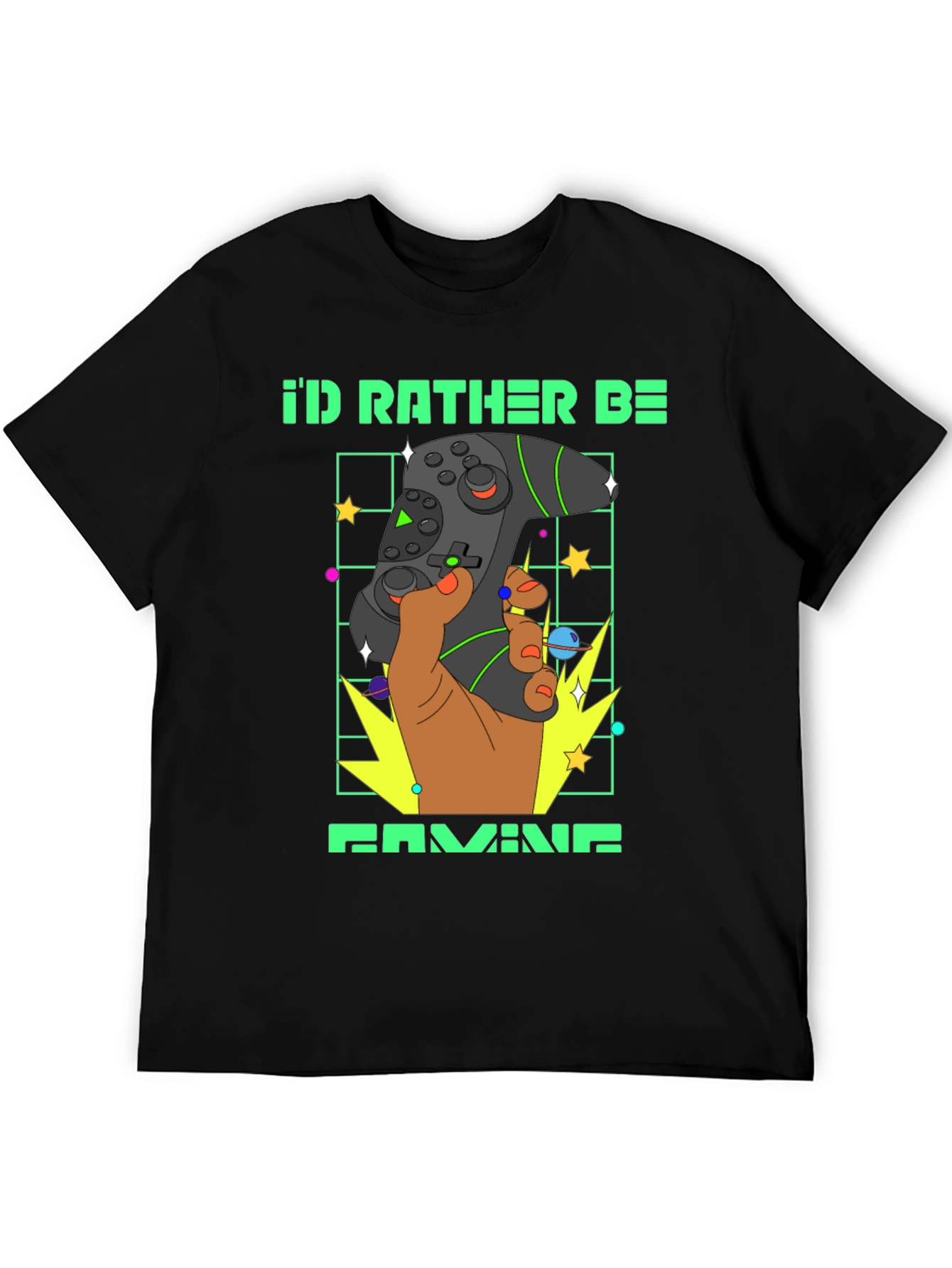 Gamer T-Shirt - Id Rather Be Gaming - Controller Graphic Tee