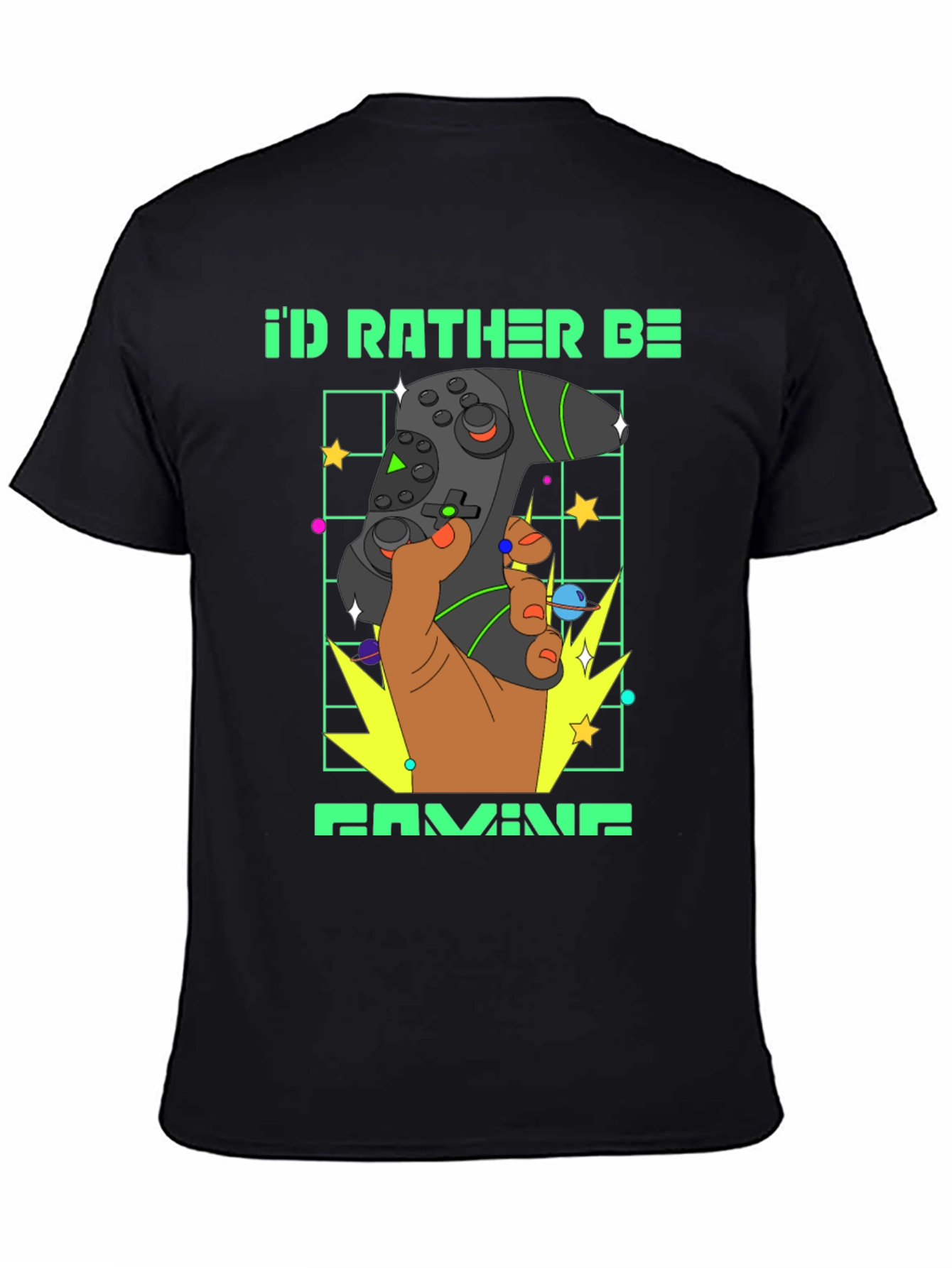Gamer T-Shirt - Id Rather Be Gaming - Controller Graphic Tee