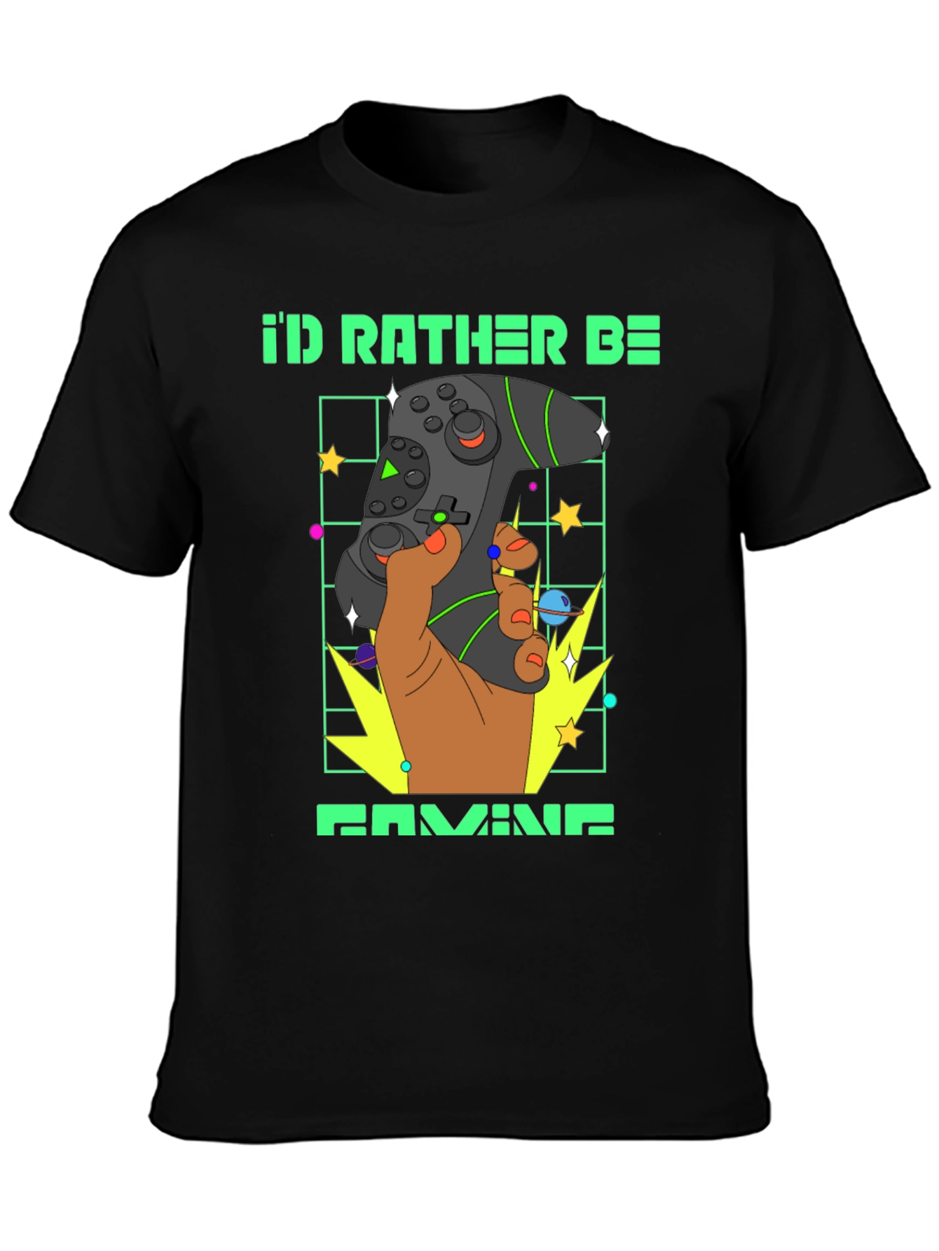 Gamer T-Shirt - Id Rather Be Gaming - Controller Graphic Tee