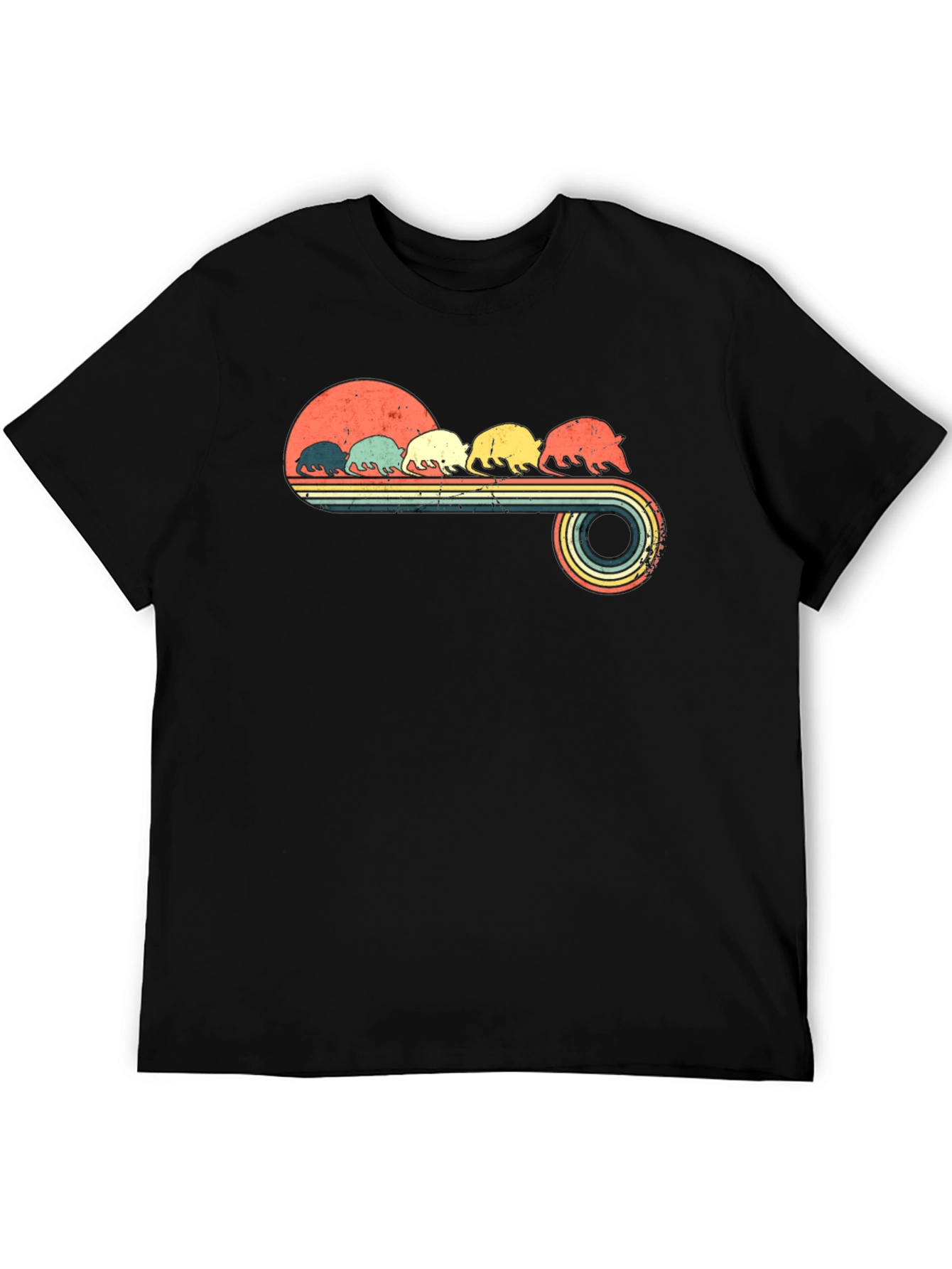 Retro Armadillo T-Shirt - Vintage Sunset Design