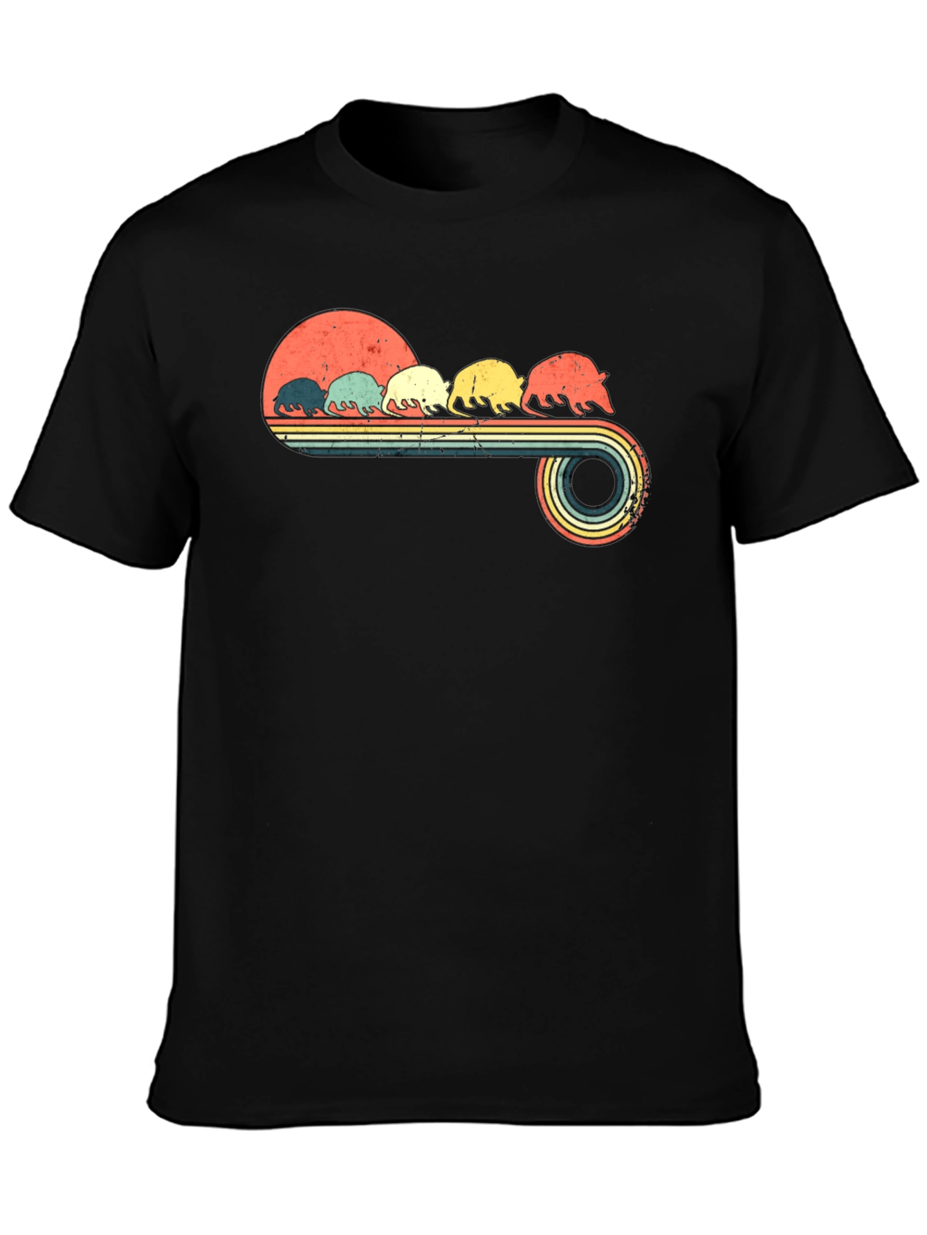 Retro Armadillo T-Shirt - Vintage Sunset Design
