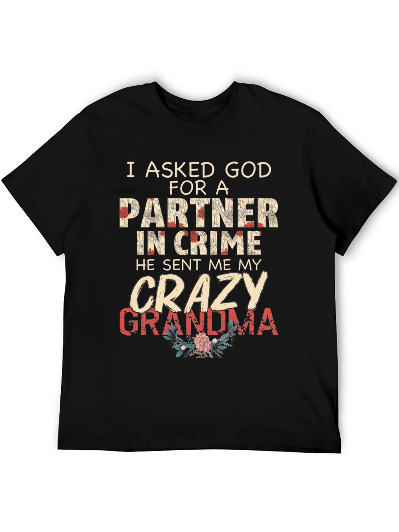 Crazy Grandma Partner in Crime Graphic T-Shirt