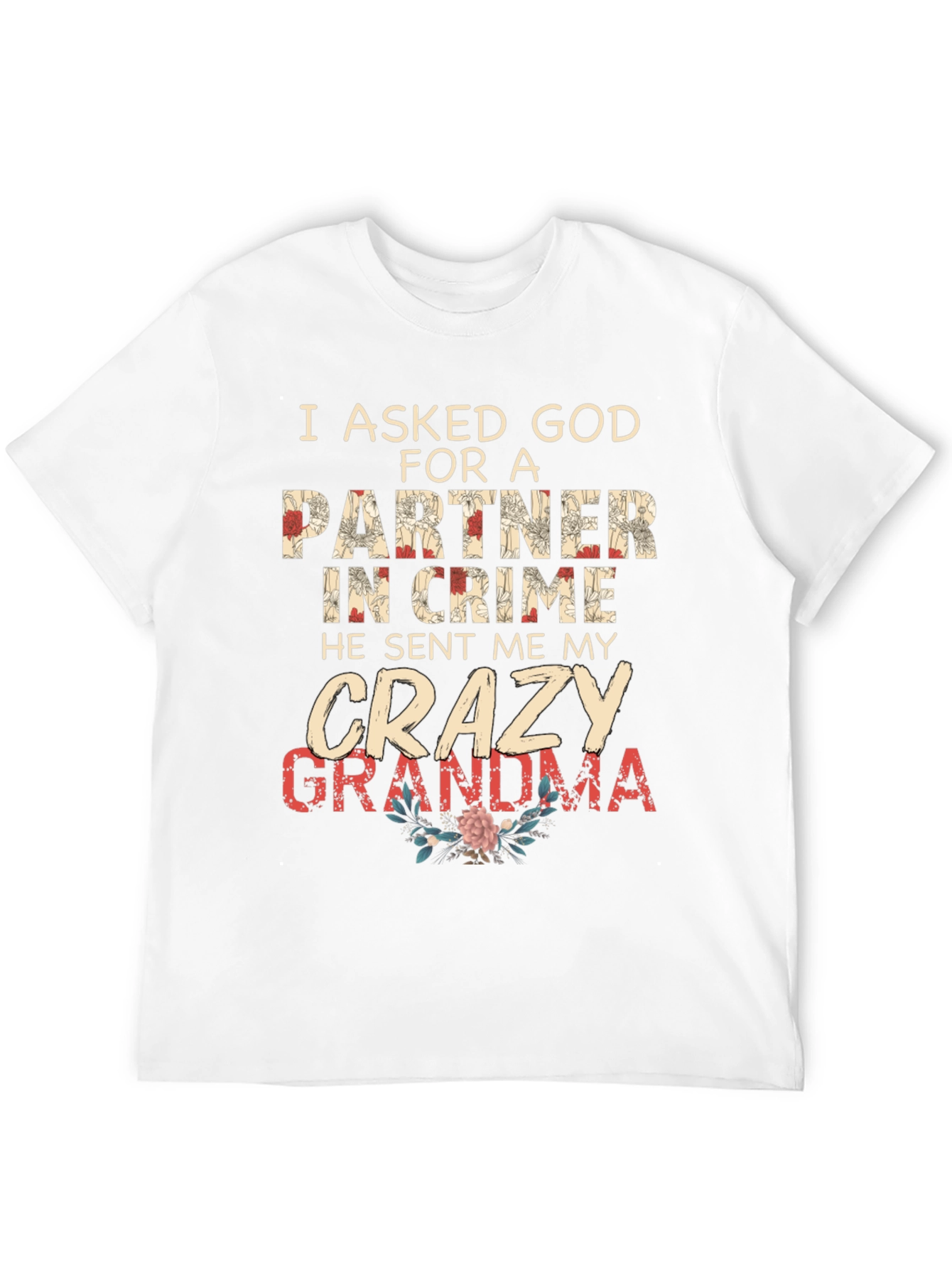 Crazy Grandma Partner in Crime Graphic T-Shirt