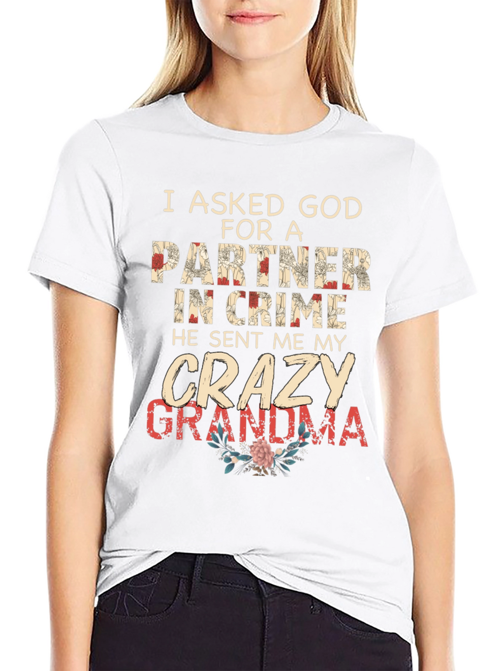 Crazy Grandma Partner in Crime Graphic T-Shirt