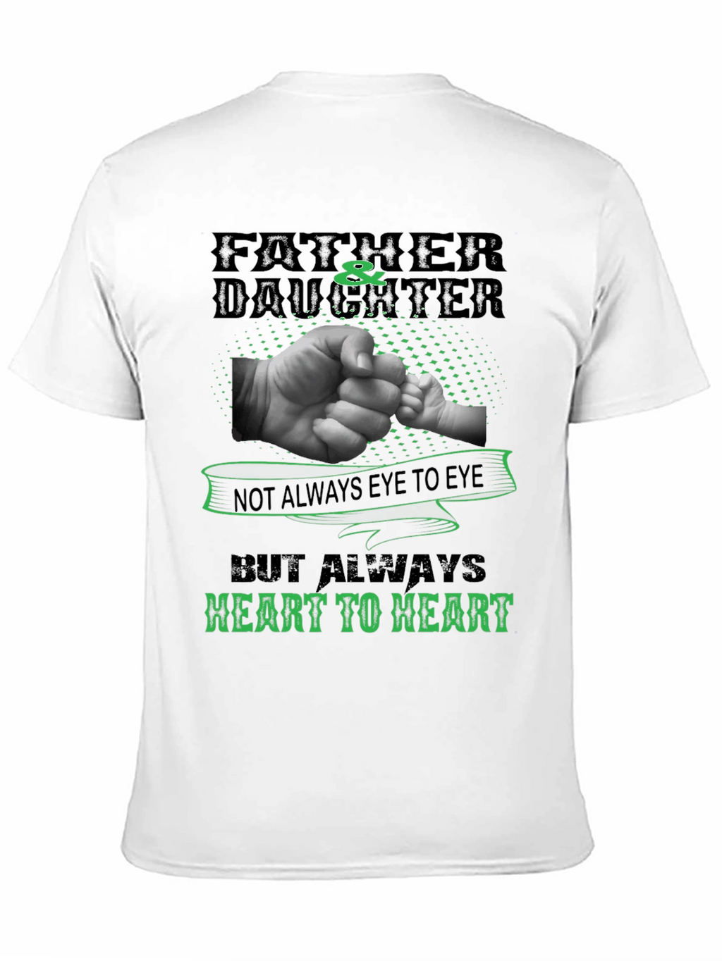 Father & Daughter Heart to Heart Black T-Shirt