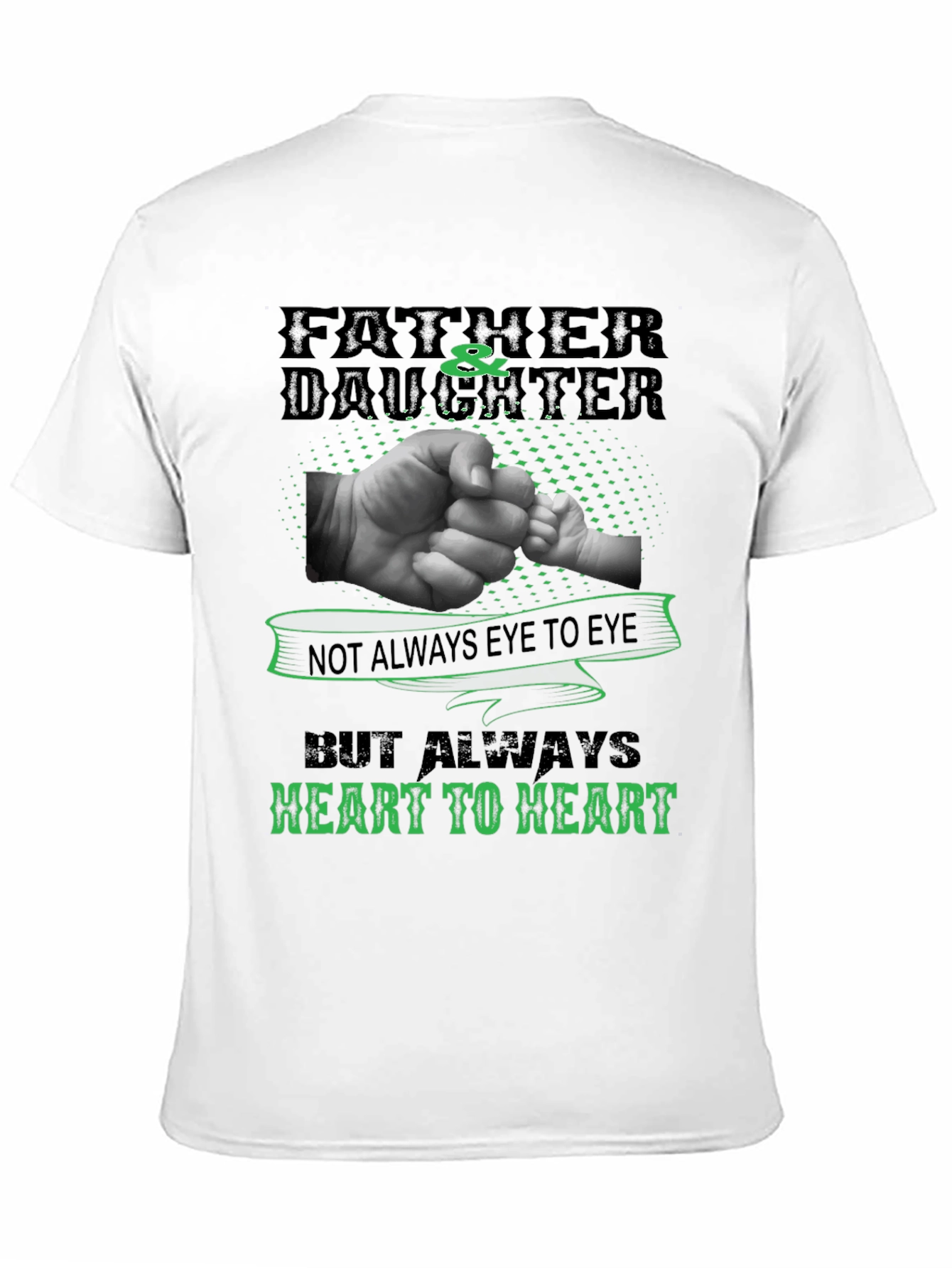Father & Daughter Heart to Heart Black T-Shirt