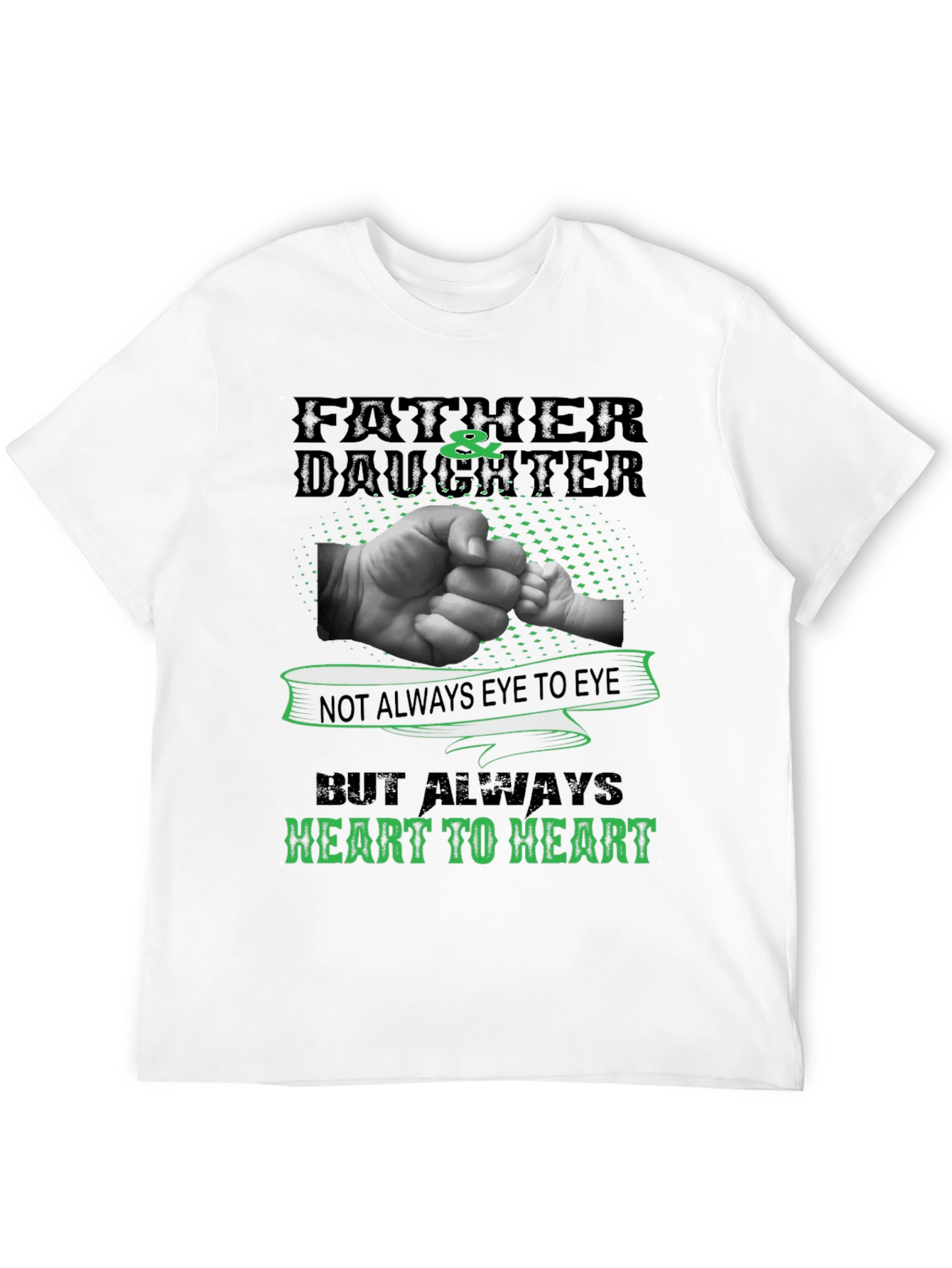 Father & Daughter Heart to Heart Black T-Shirt