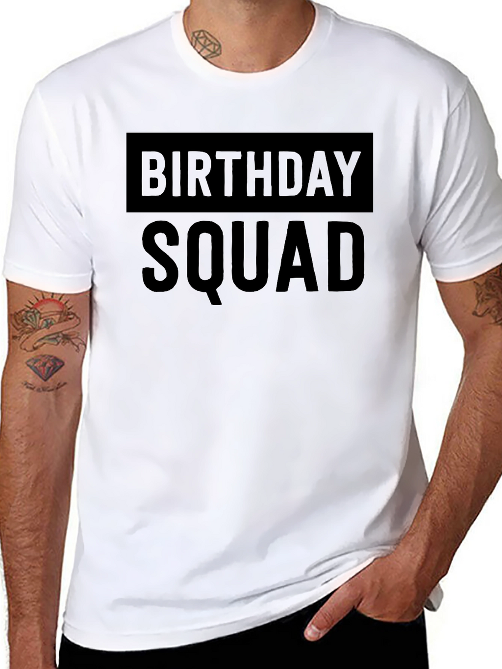 Birthday Squad Graphic Tee - Black Cotton T-Shirt